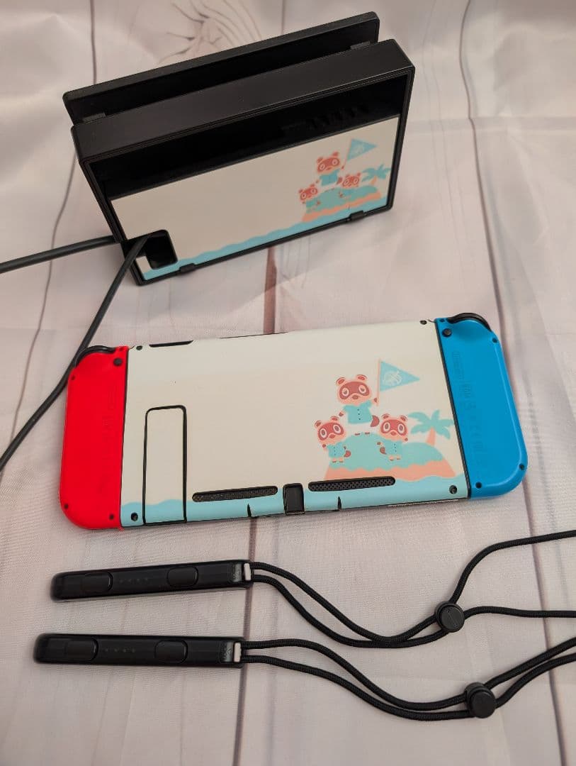 Nintendo Switch 本体 箱付き 保護シート、あつ森シール貼付済み