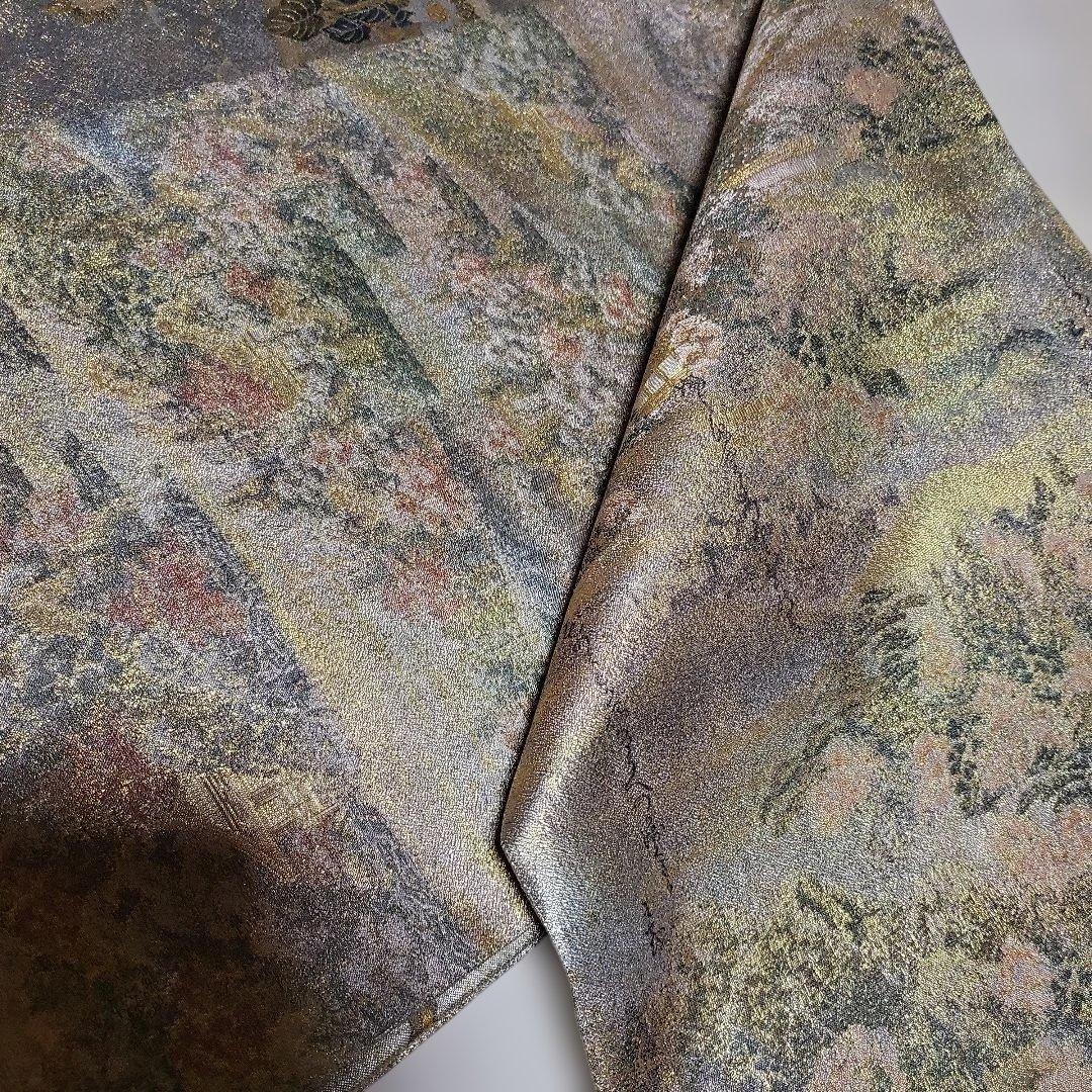 御袋帯 花歳詩季 西陣あさぎ 分析通知書あり