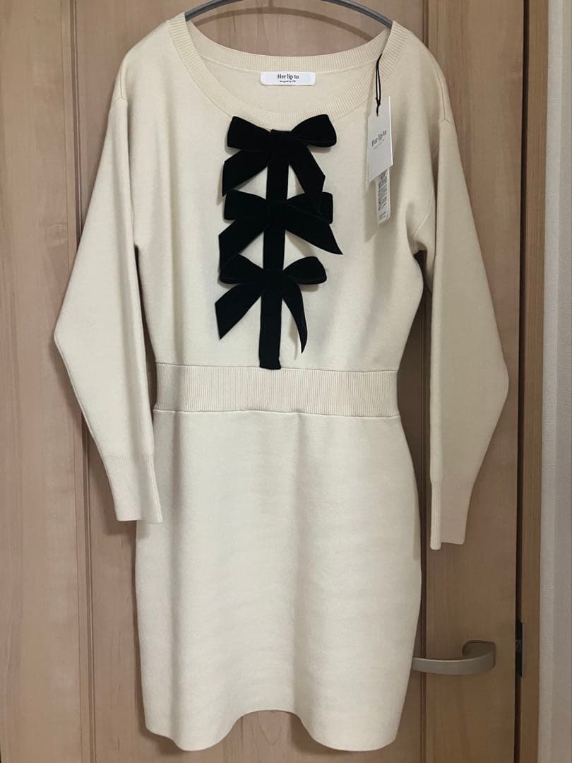 Her lip to エクリュ ニットワンピース S