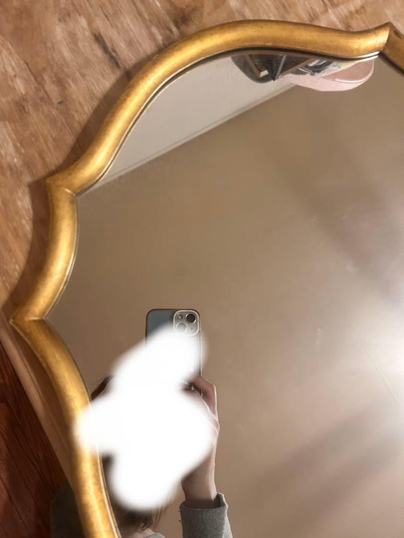 【美品】zara ゴールドオーバル壁掛けミラー