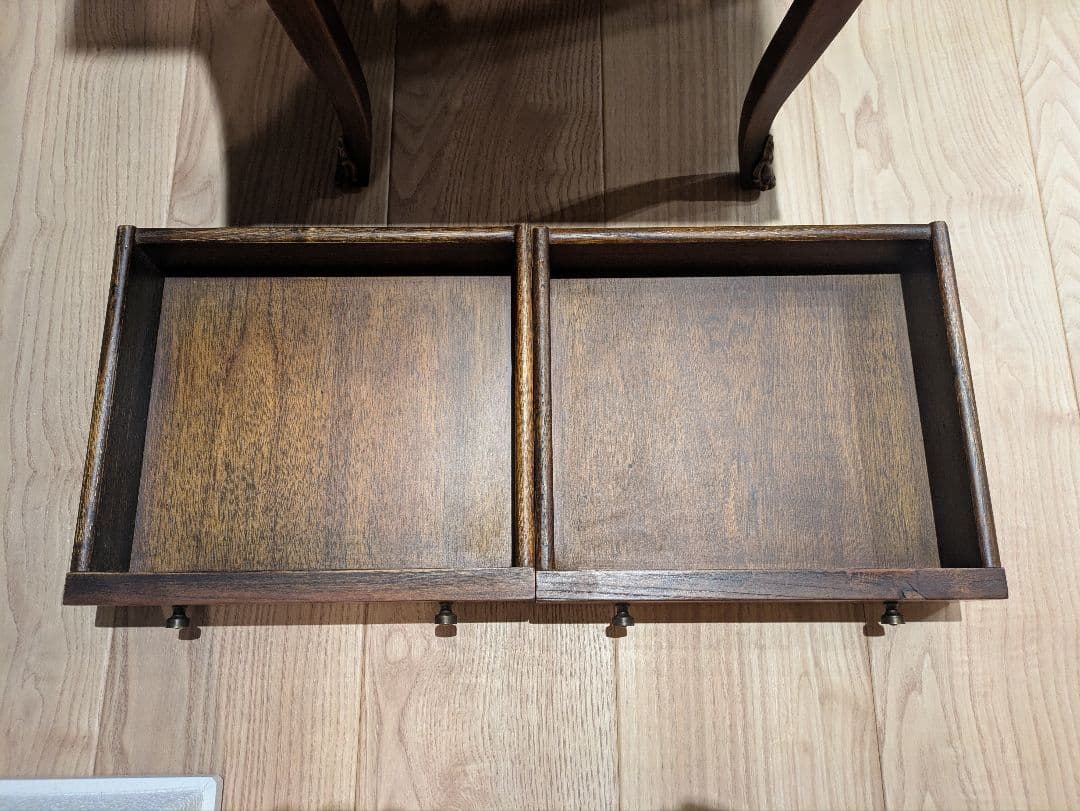 英国 猫脚 アンティーク調 キャビネット 飾り棚 引き出し付き コンソールラック