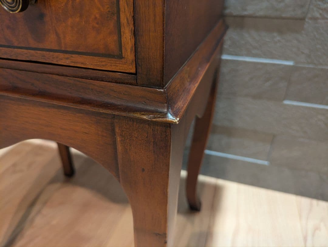 英国 猫脚 アンティーク調 キャビネット 飾り棚 引き出し付き コンソールラック