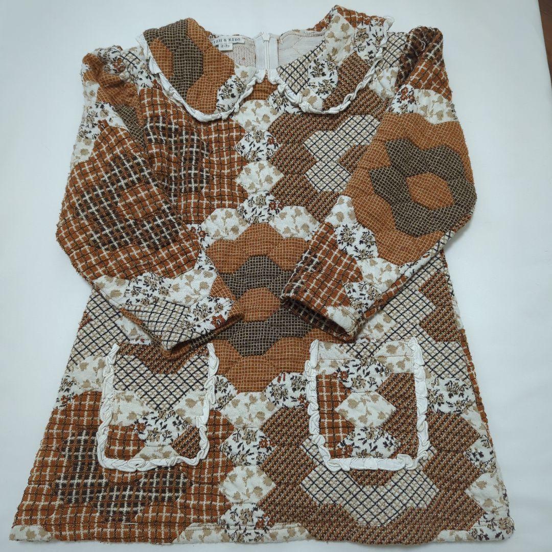 FISH & KIDS 2-3y パッチワークワンピース