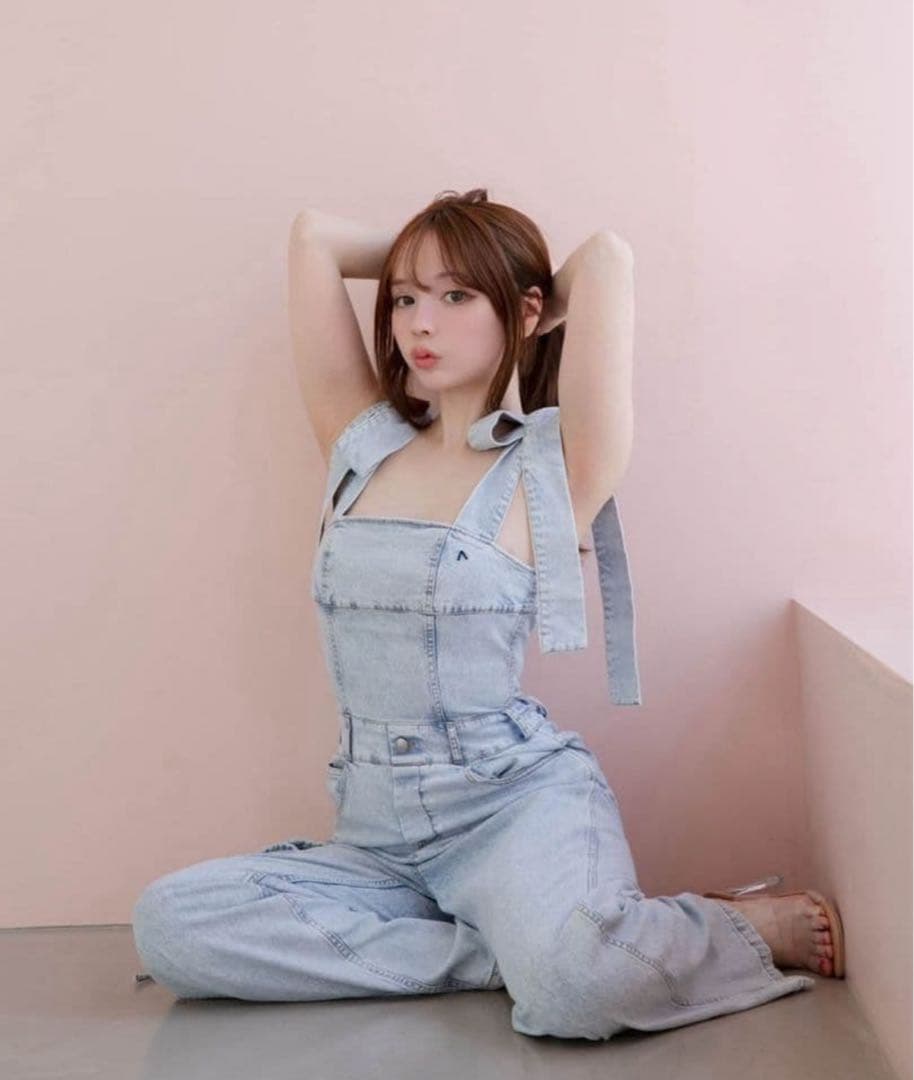 な*様 Nicola ribbon denim allinone アンドマリー