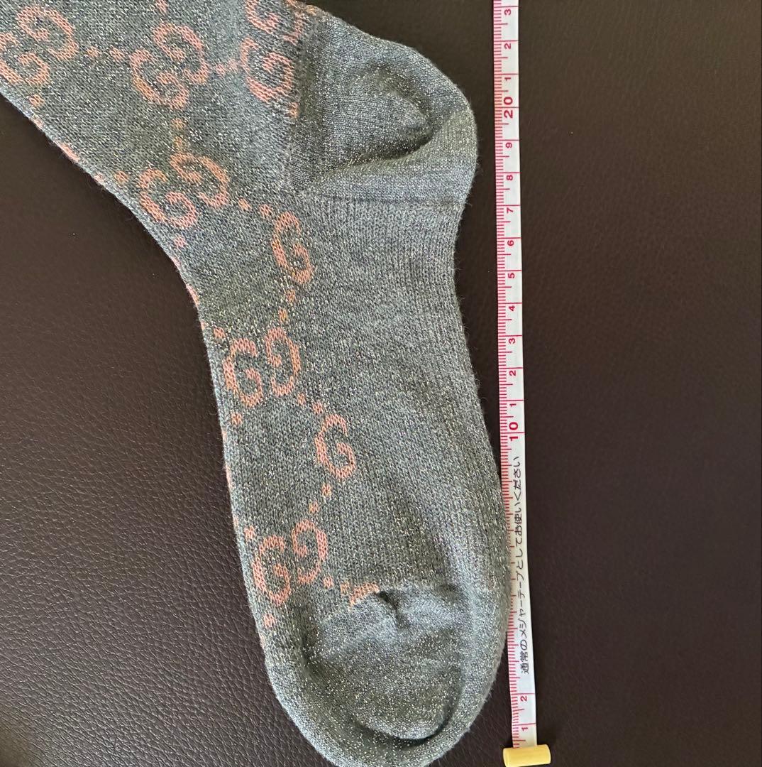 極美品⭐︎GUCCI GGロゴ グレーソックス