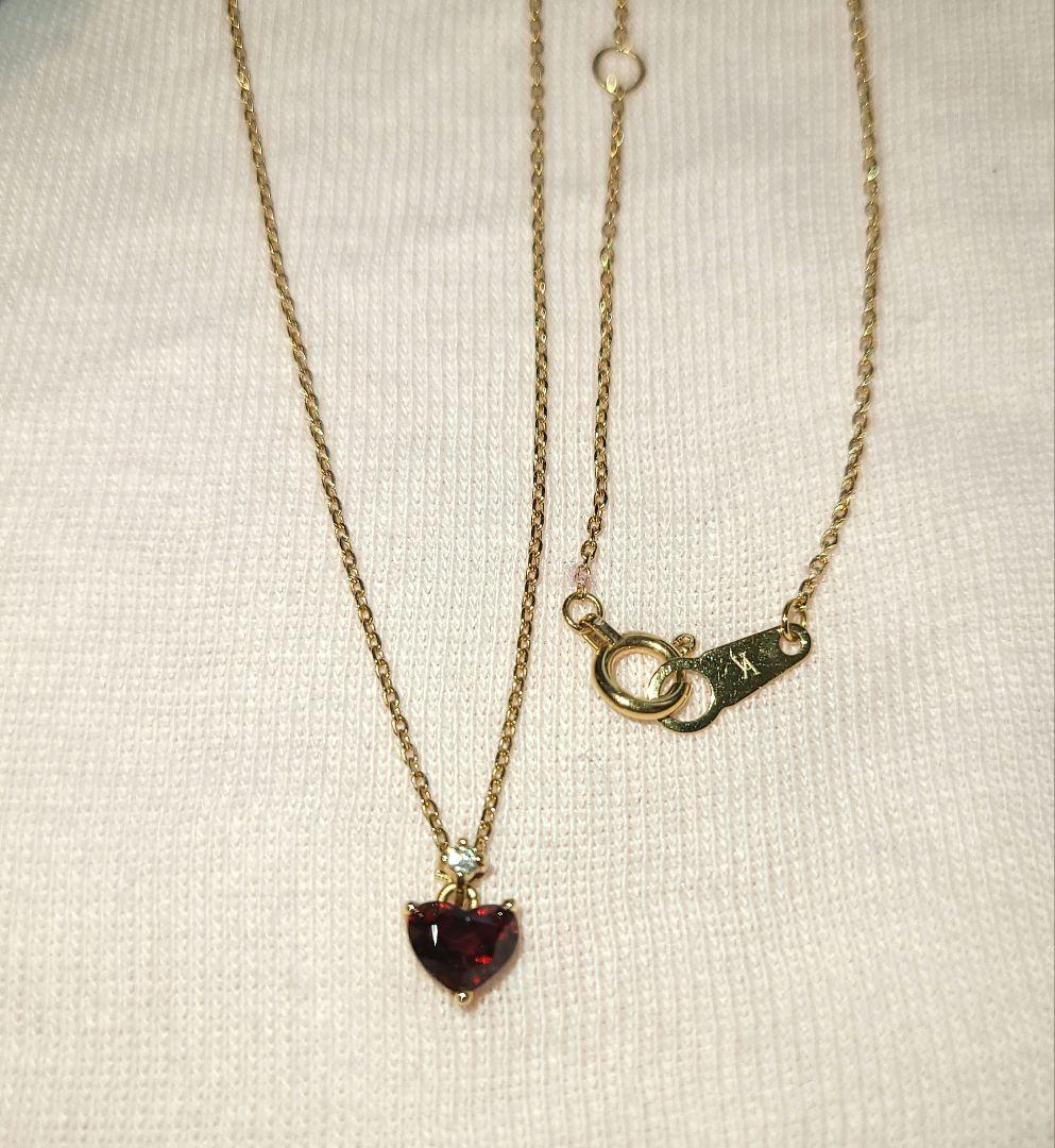 Vendome Aoyama ゴールドハートネックレス　ガーネット