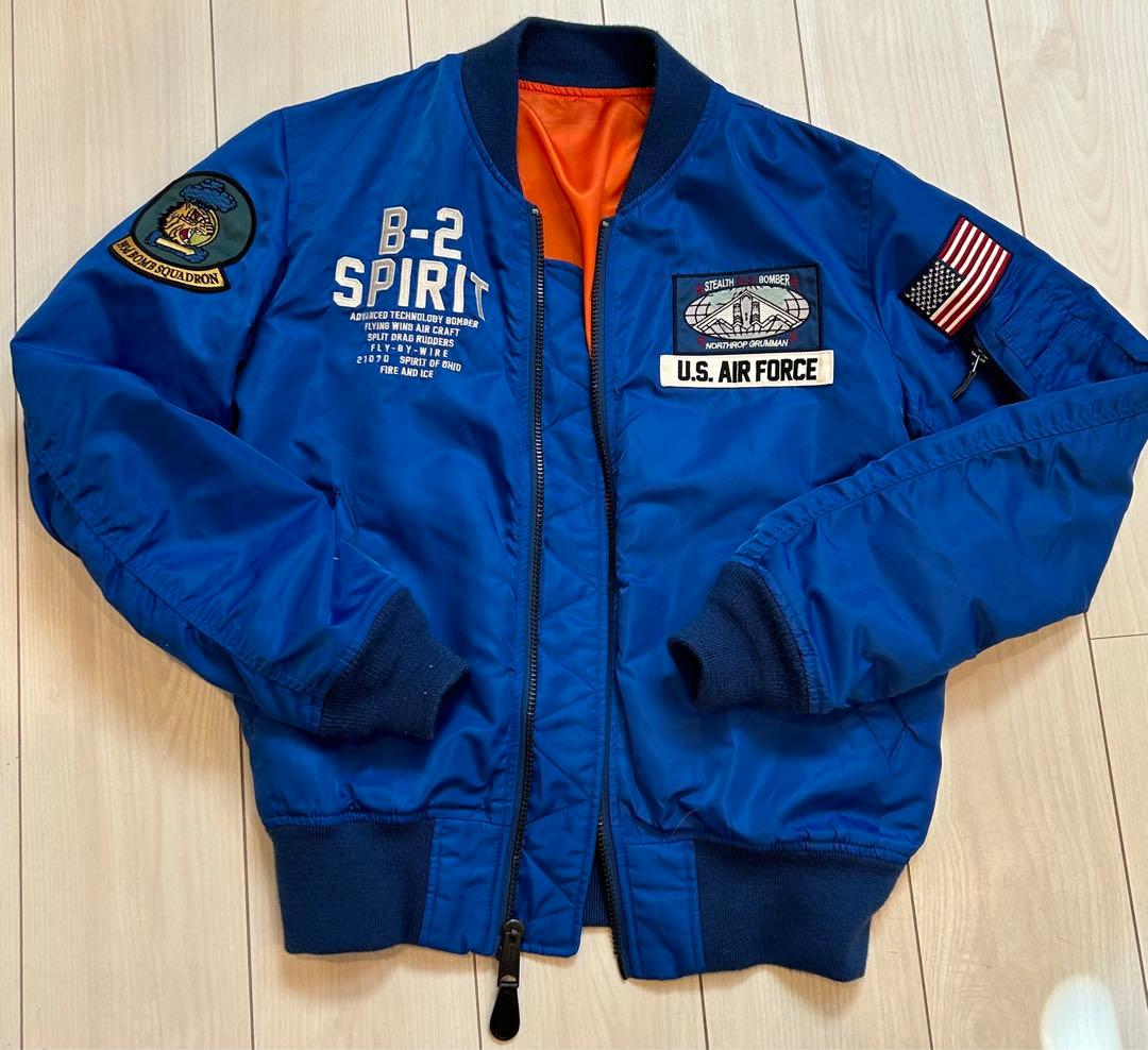 アヴィレックス　フライトジャケット　ワッペン　リバーシブル　Ｌサイズ