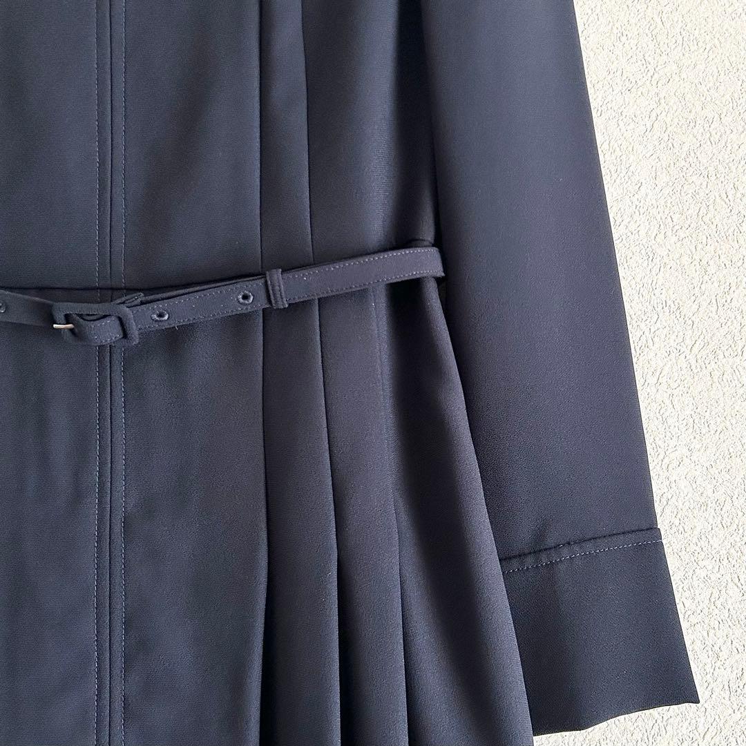 【美品】CELFORD ベルト付バックサテンタックワンピース 卒入学 フォーマル