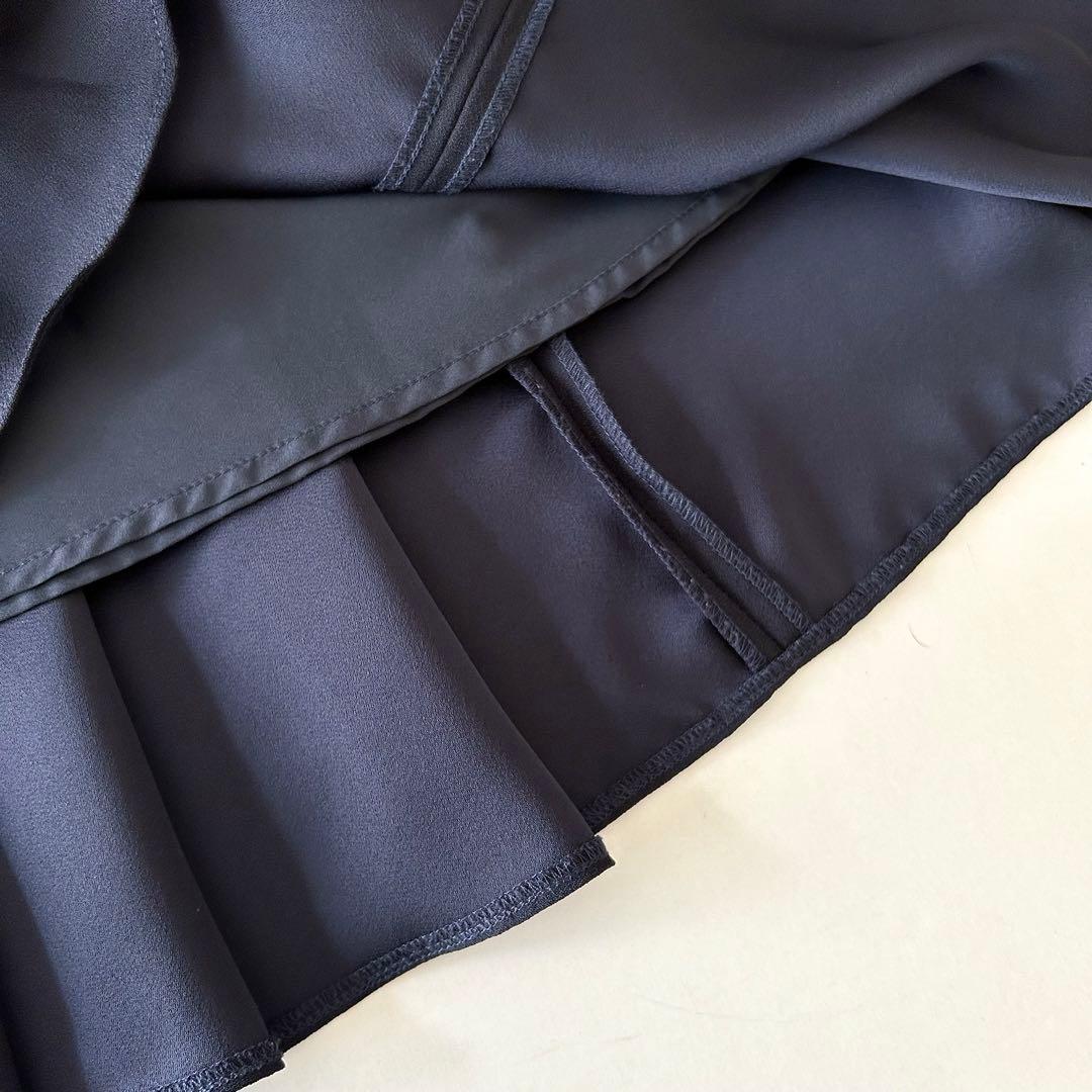 【美品】CELFORD ベルト付バックサテンタックワンピース 卒入学 フォーマル