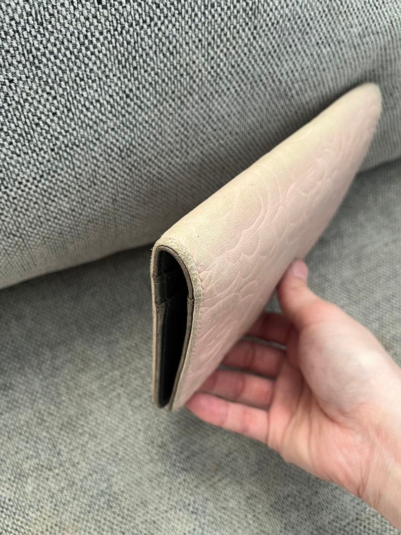 CHANEL カメリア　折り財布　ピンク　ジャンク