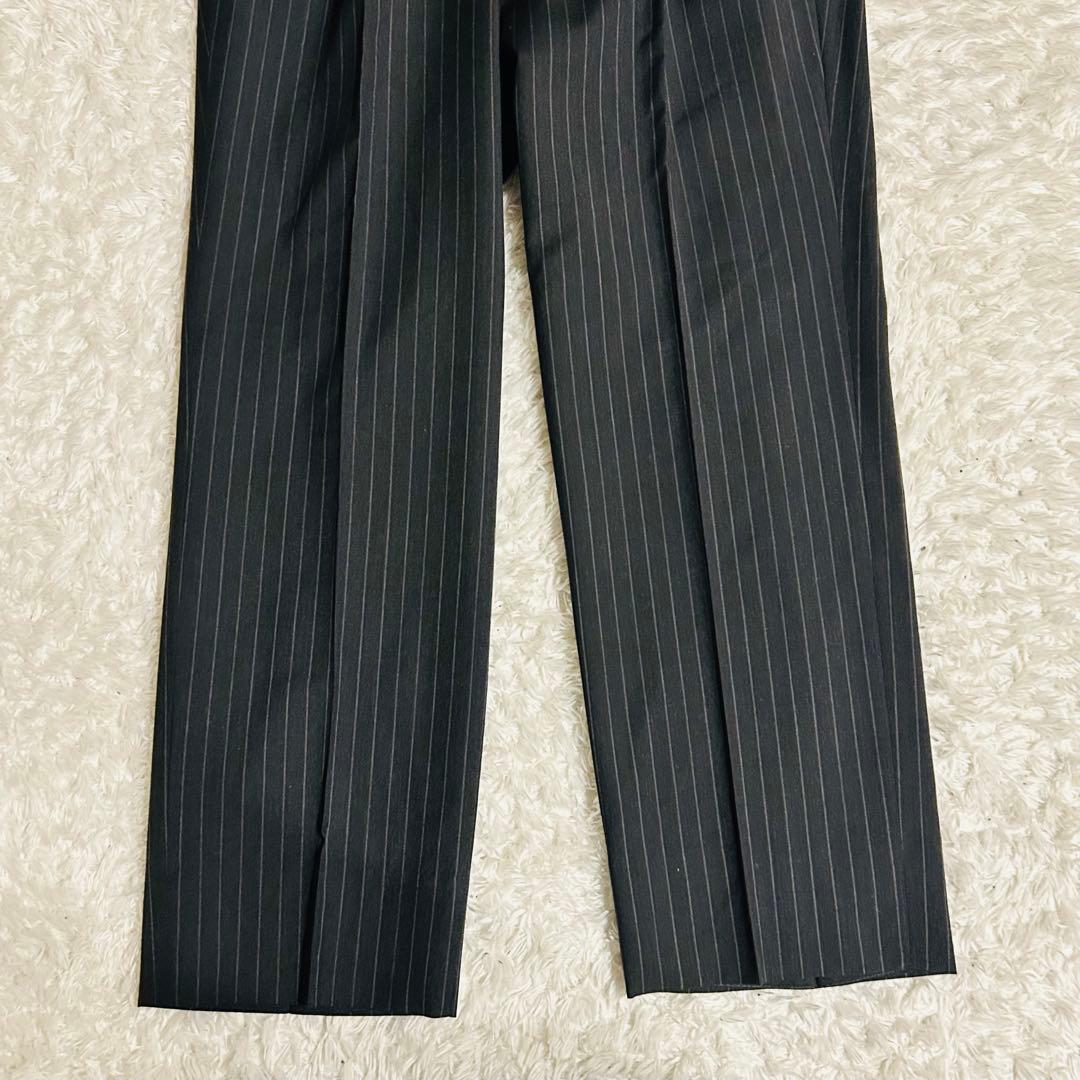 【美品】ビームスエフ セットアップ スーツ ストライプ ダークグレー 97 M