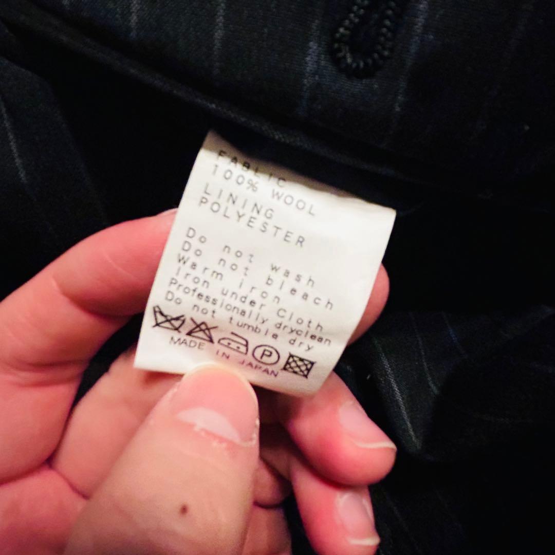 【美品】ビームスエフ セットアップ スーツ ストライプ ダークグレー 97 M