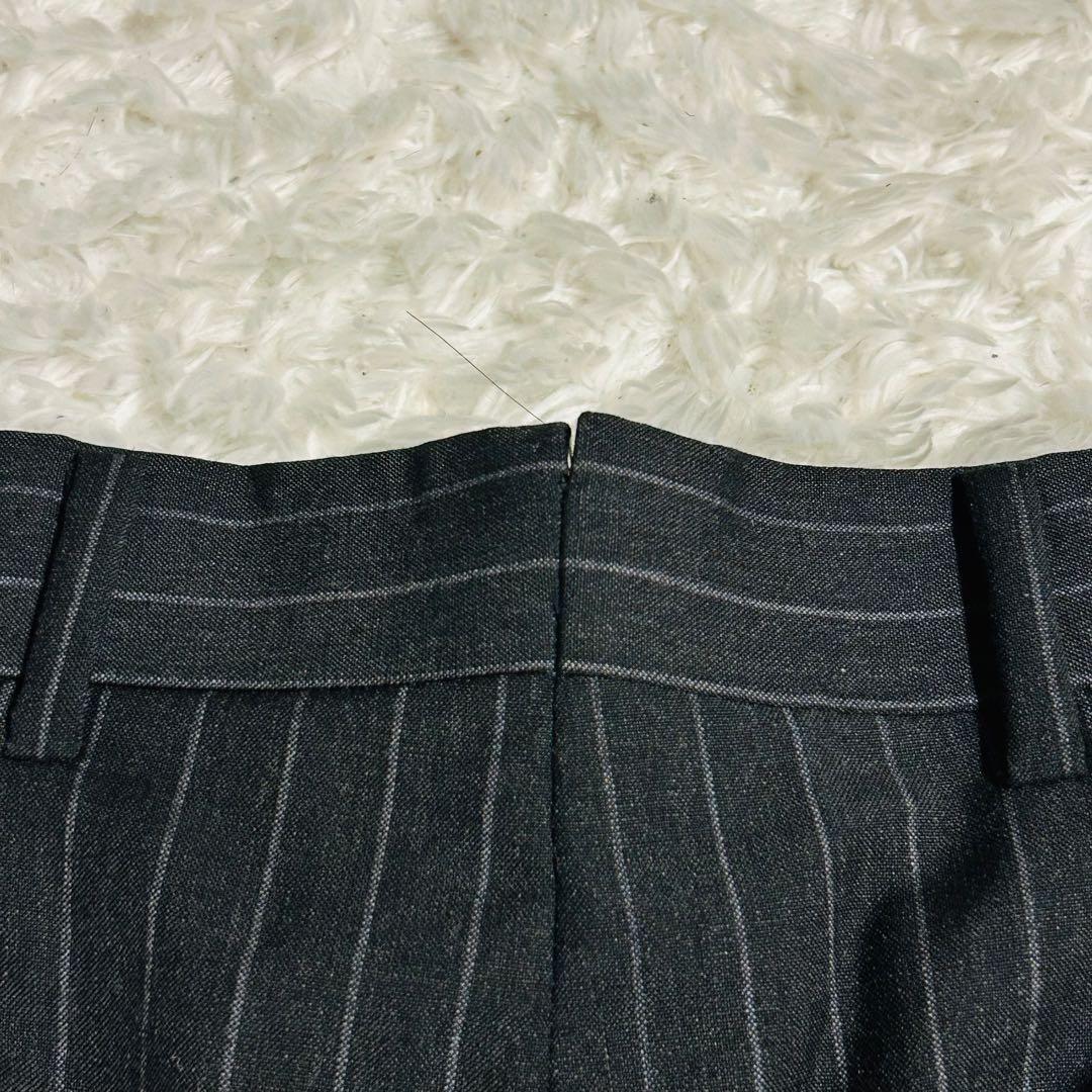 【美品】ビームスエフ セットアップ スーツ ストライプ ダークグレー 97 M