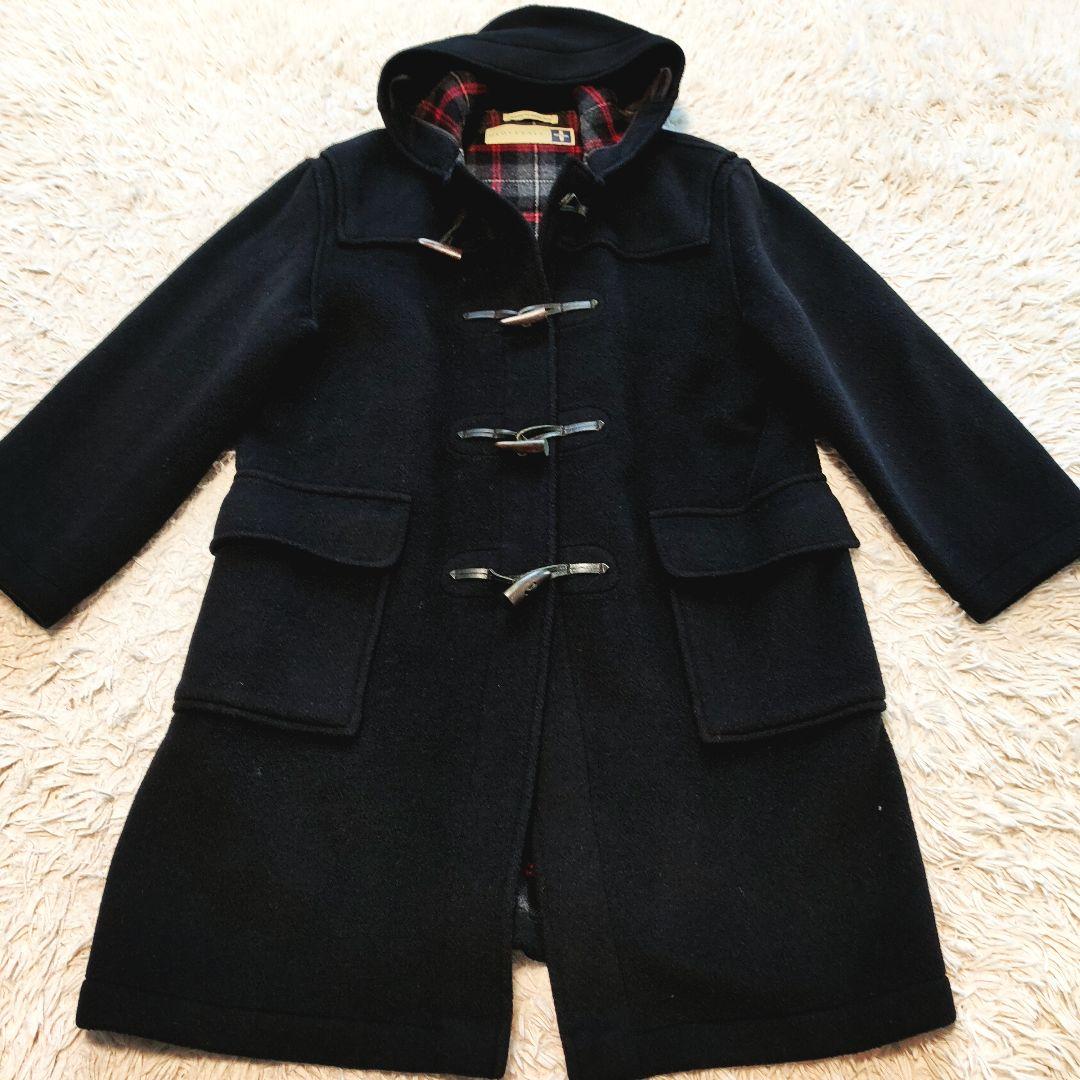 グローバーオール ダッフルコート ウール ブラック 英国製 ロング丈 肉厚 52