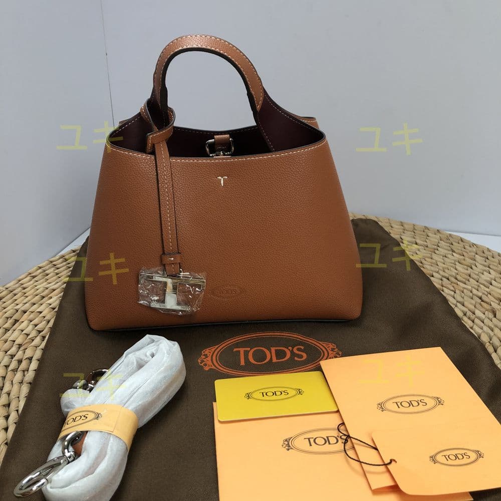 トッズ ブラウン レザー ハンドバッグショルダーバッグ