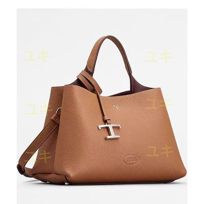 トッズ ブラウン レザー ハンドバッグショルダーバッグ