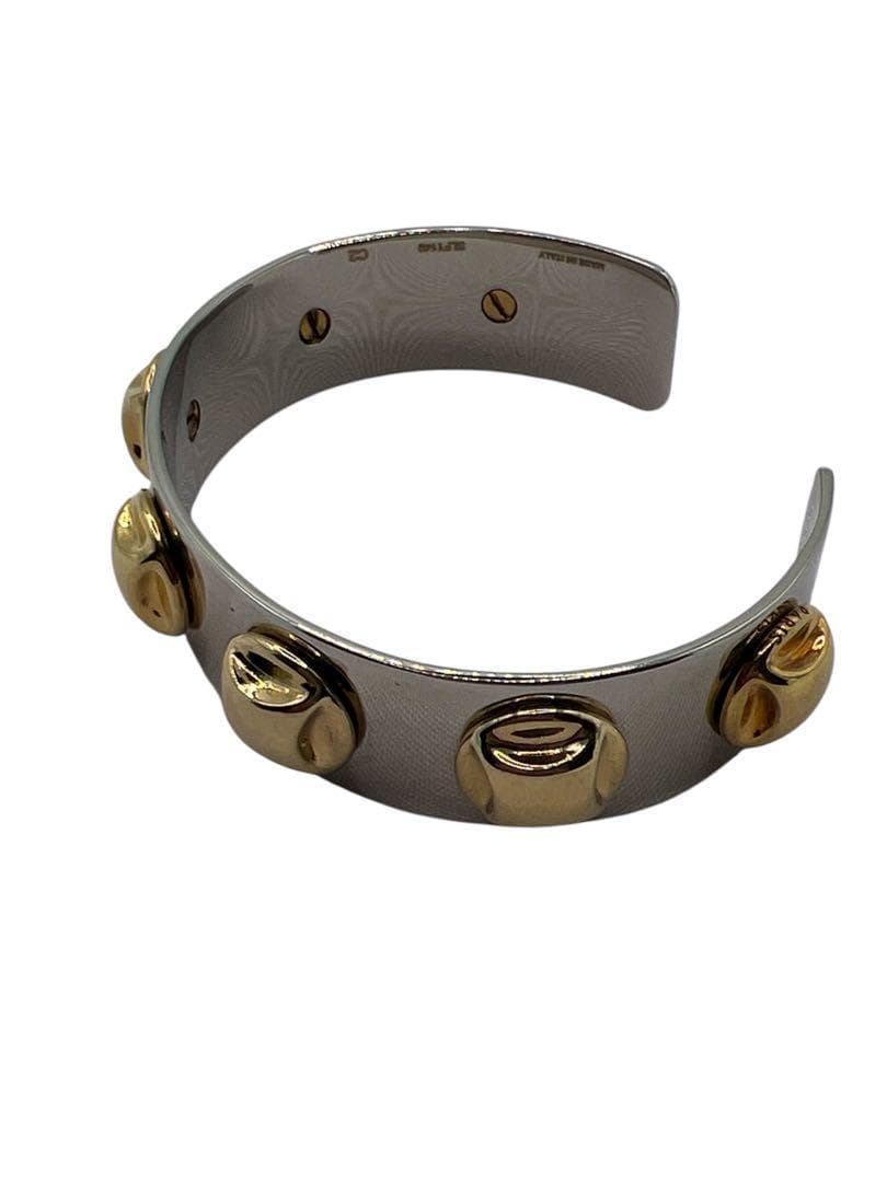 未使用級　セリーヌ スタッズ バングル シルバー / ゴールド レディース