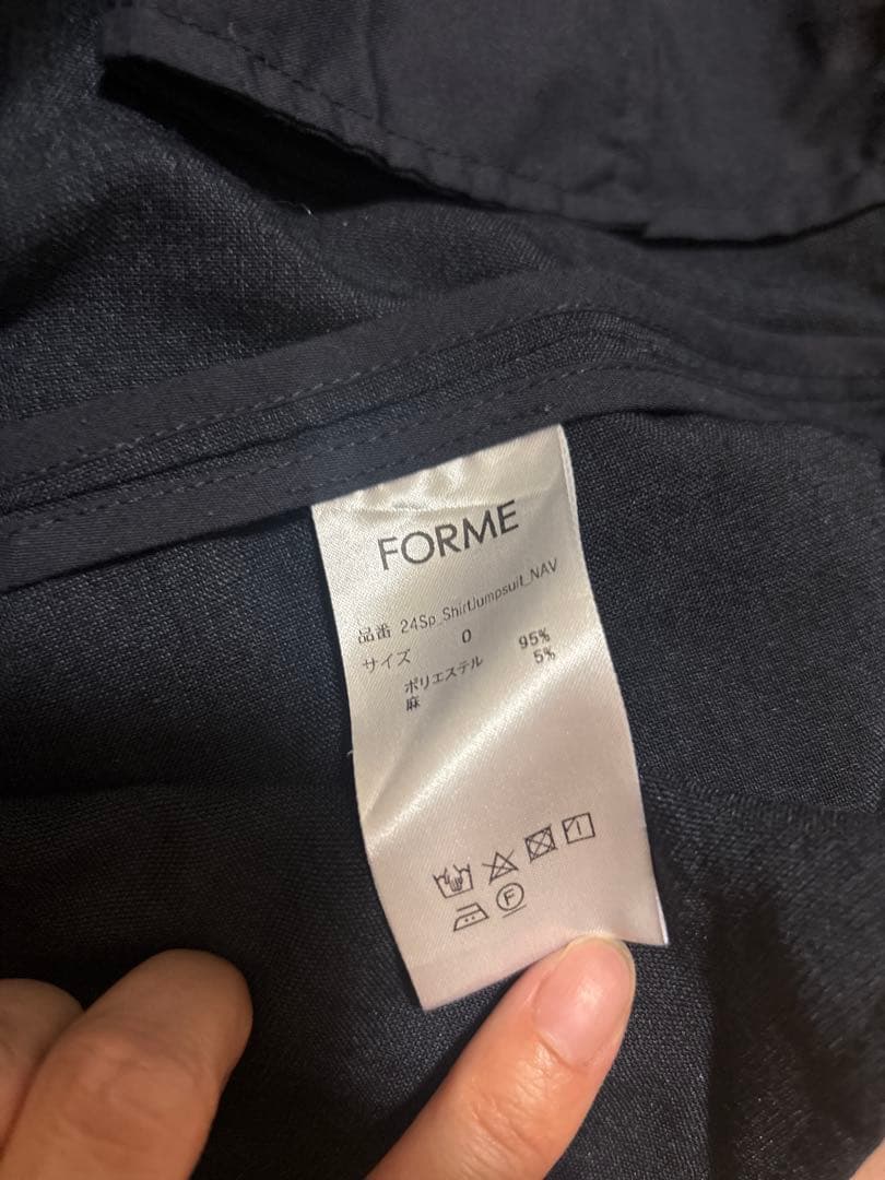FORME 2024SPシャツジャンプスーツ　ネイビー