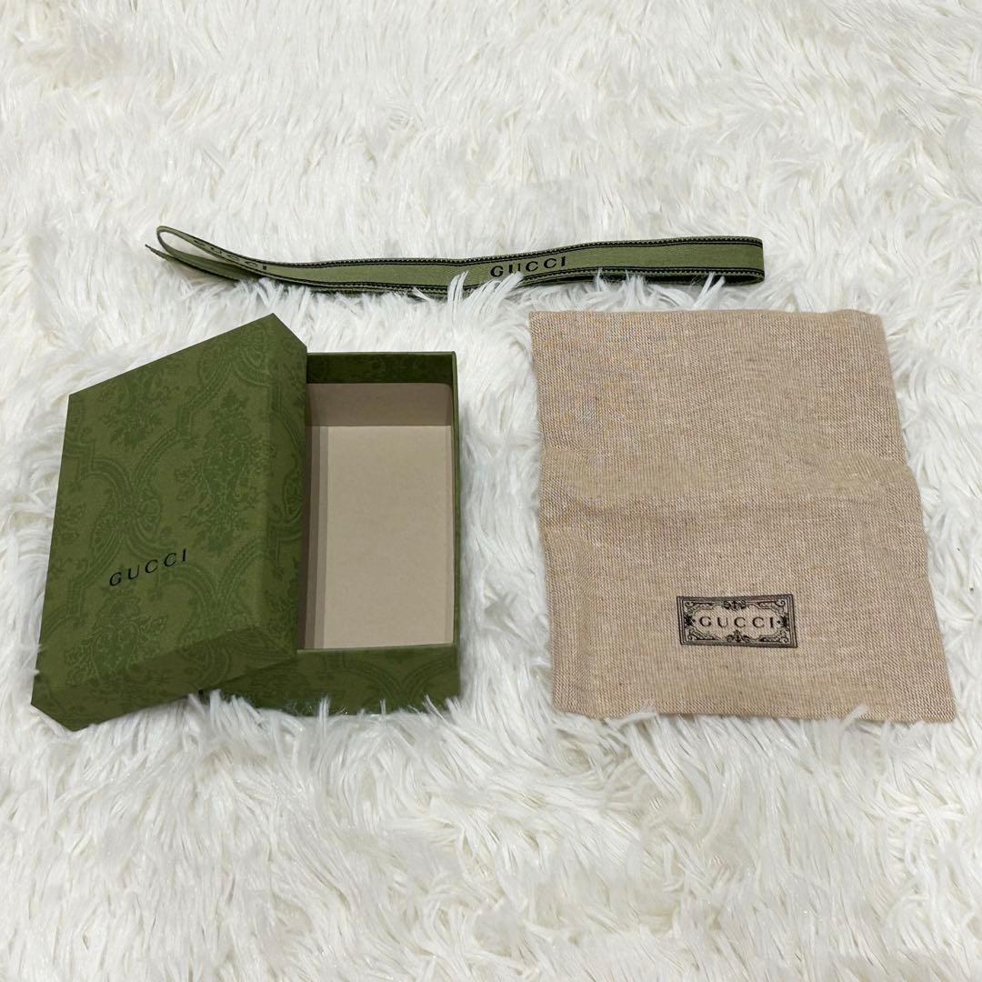 付属品有り グッチ キーケース 6連 レザー GGロゴ マーモント 総柄ブラック