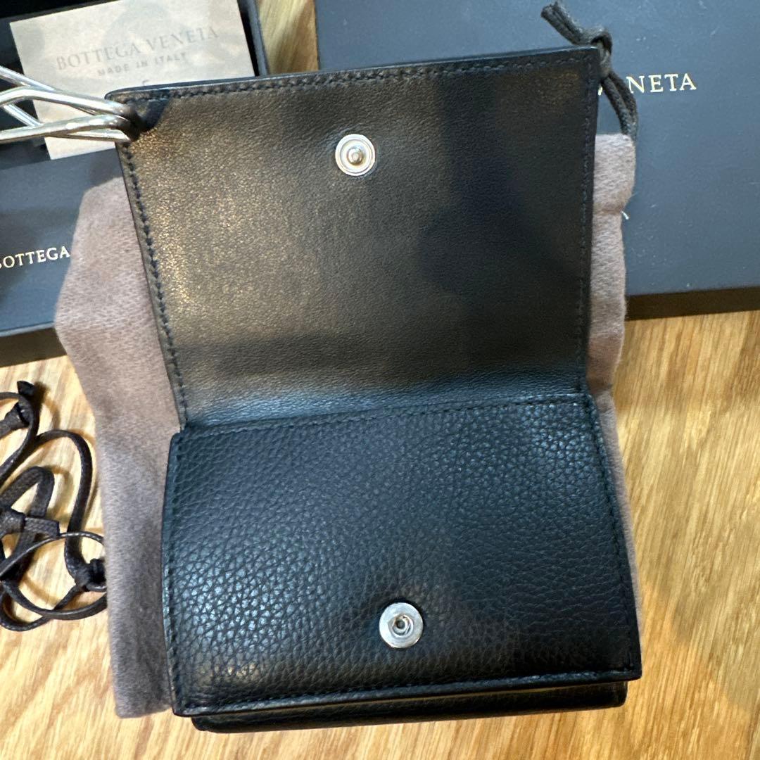 BOTTEGA VENETA 三つ折り財布 黒 レザー