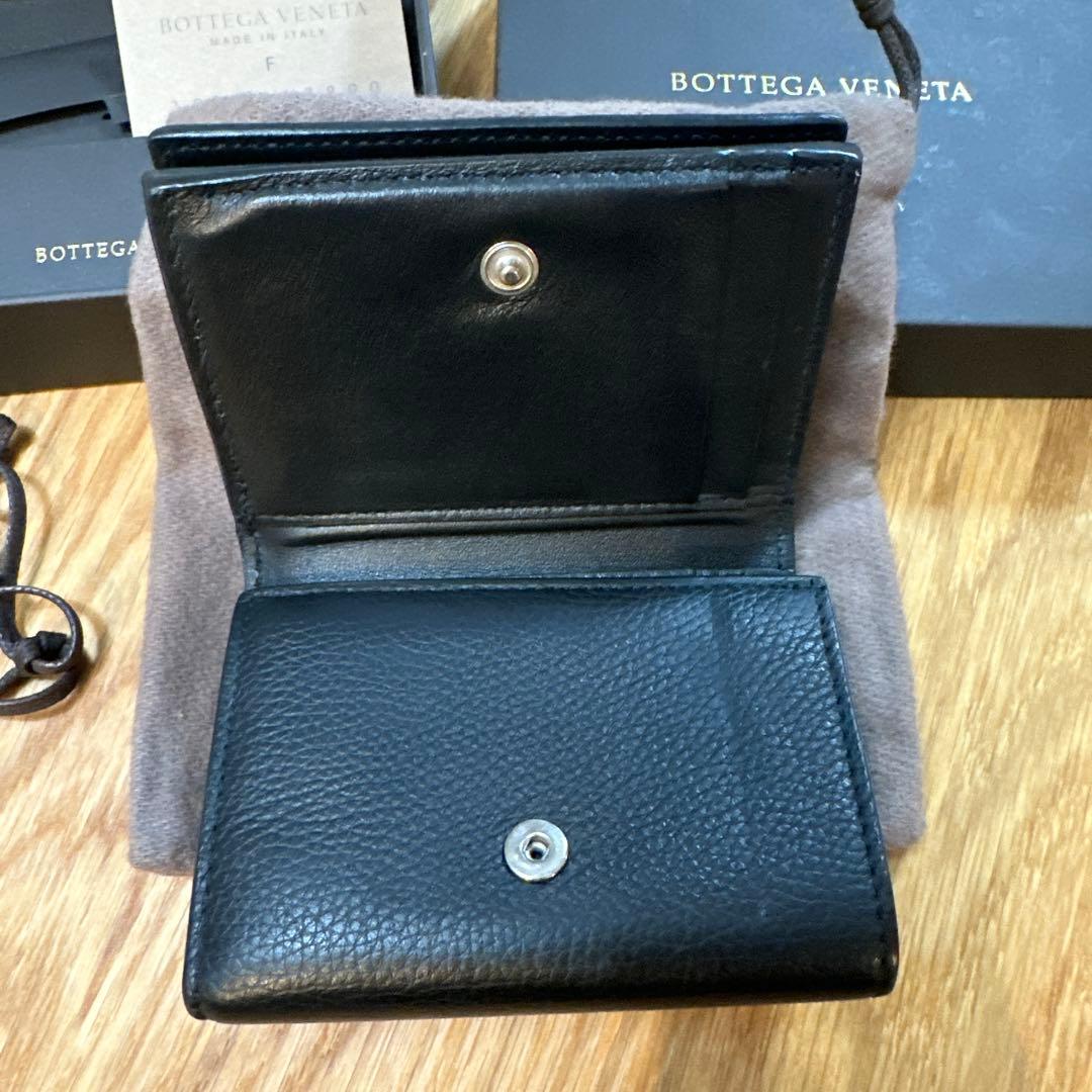 BOTTEGA VENETA 三つ折り財布 黒 レザー