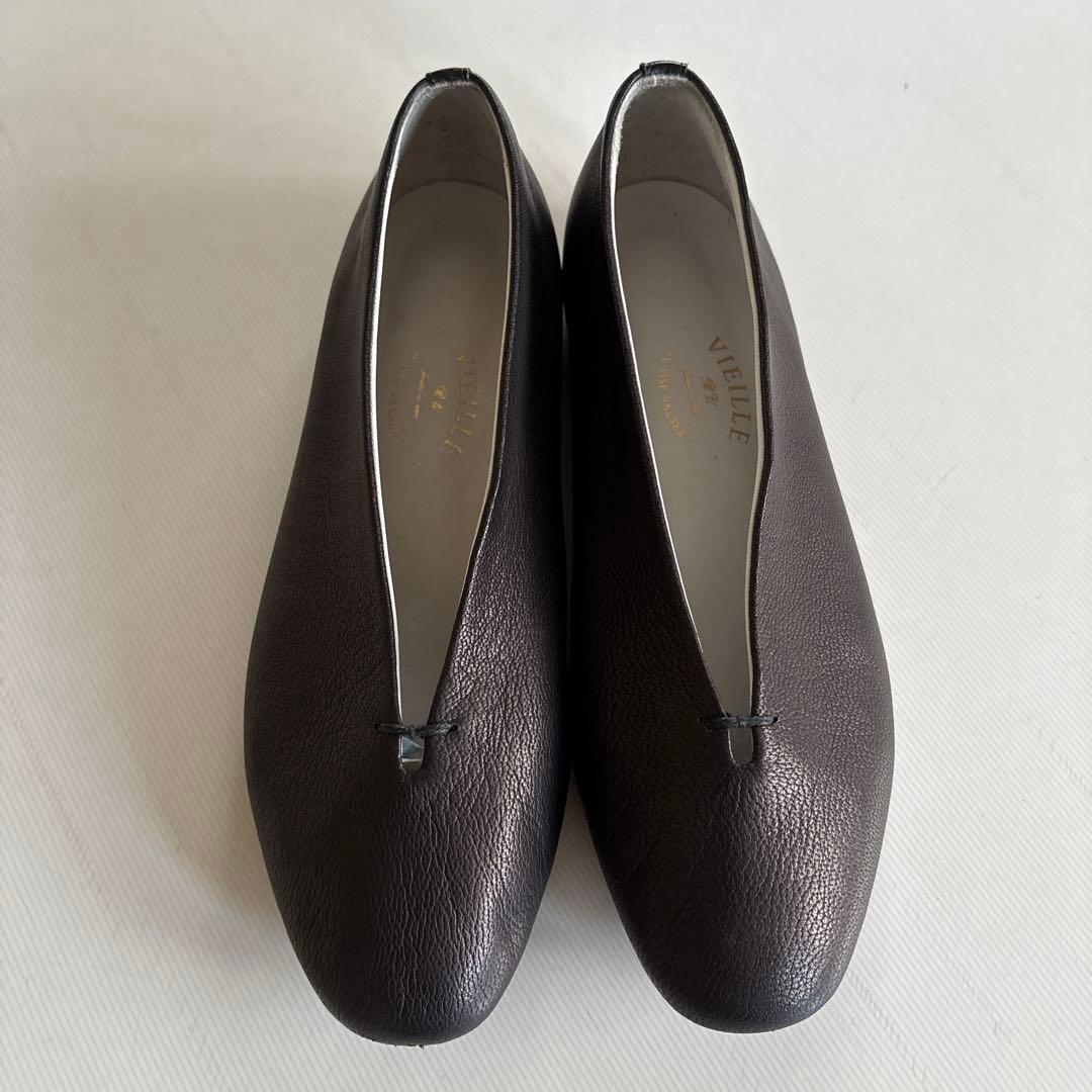 VIEILLE（ヴィエイユ）ゴートレザー　パンプス　黒　36 23cm