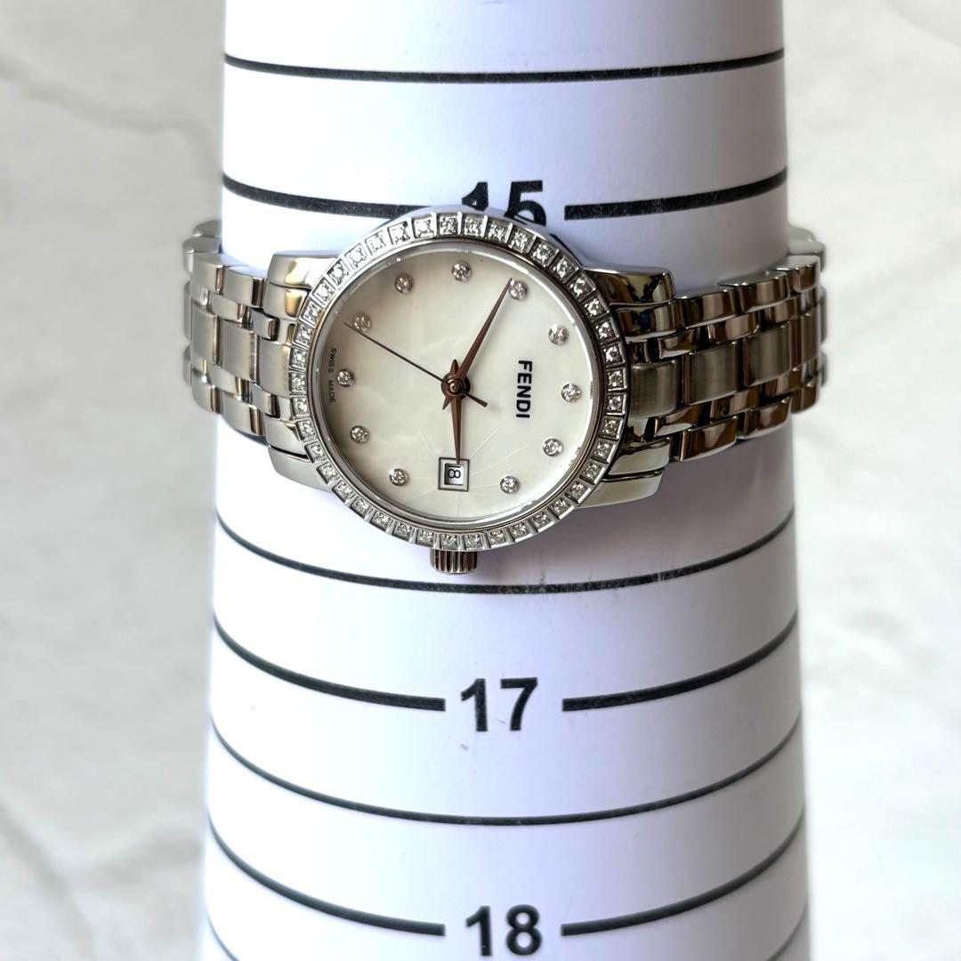 【未使用級/稼動】フェンディ 2100L クラシコ 11P ダイヤベゼル 腕時計
