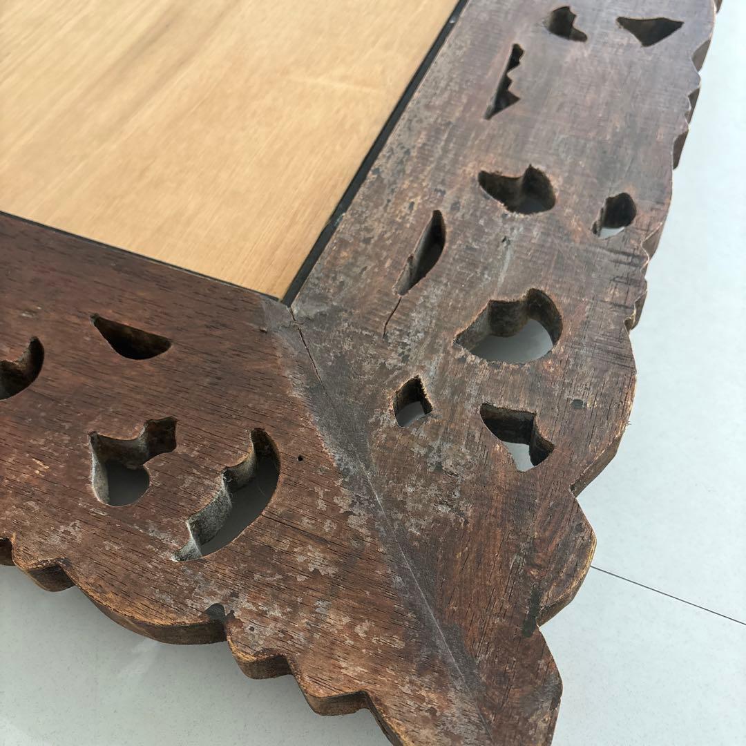 大きいサイズ！バリ　アジアン　レリーフ　壁掛けミラー　鏡