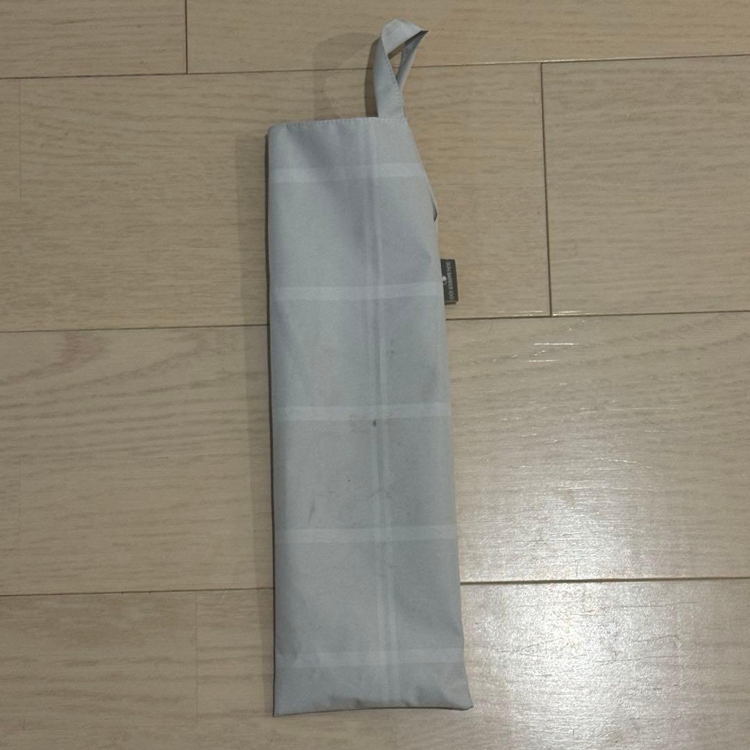 SUN BARRIER 100 折りたたみ日傘 2段折/チェック/ホワイト