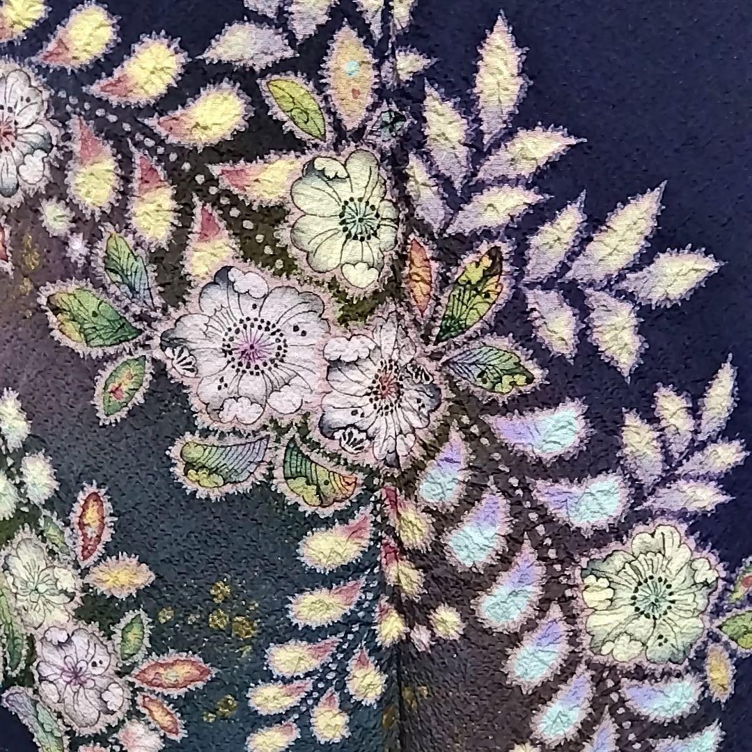 翠山工房 落款 セット 辻ケ花 辻ヶ花 袋帯 辻が花 訪問着 青 紫 絞り