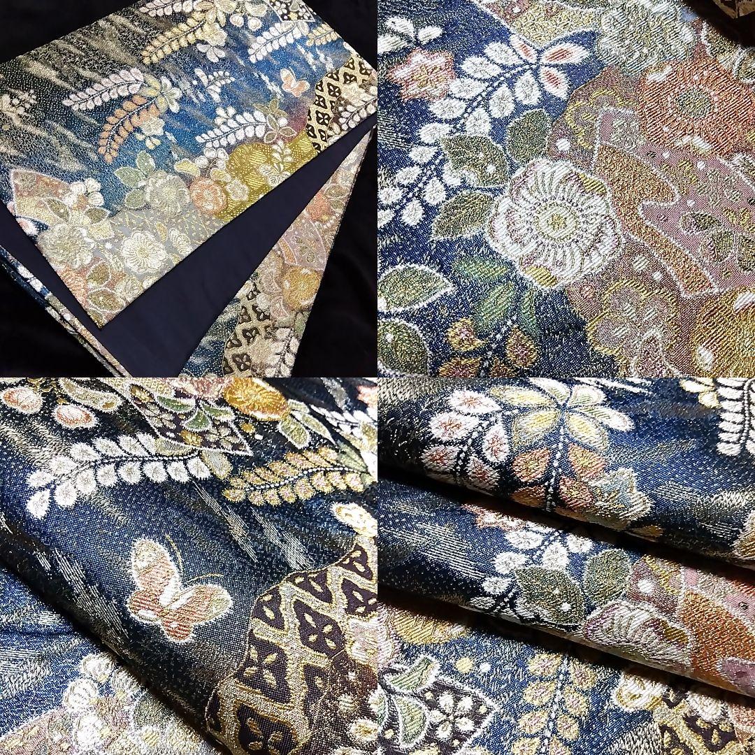 翠山工房 落款 セット 辻ケ花 辻ヶ花 袋帯 辻が花 訪問着 青 紫 絞り