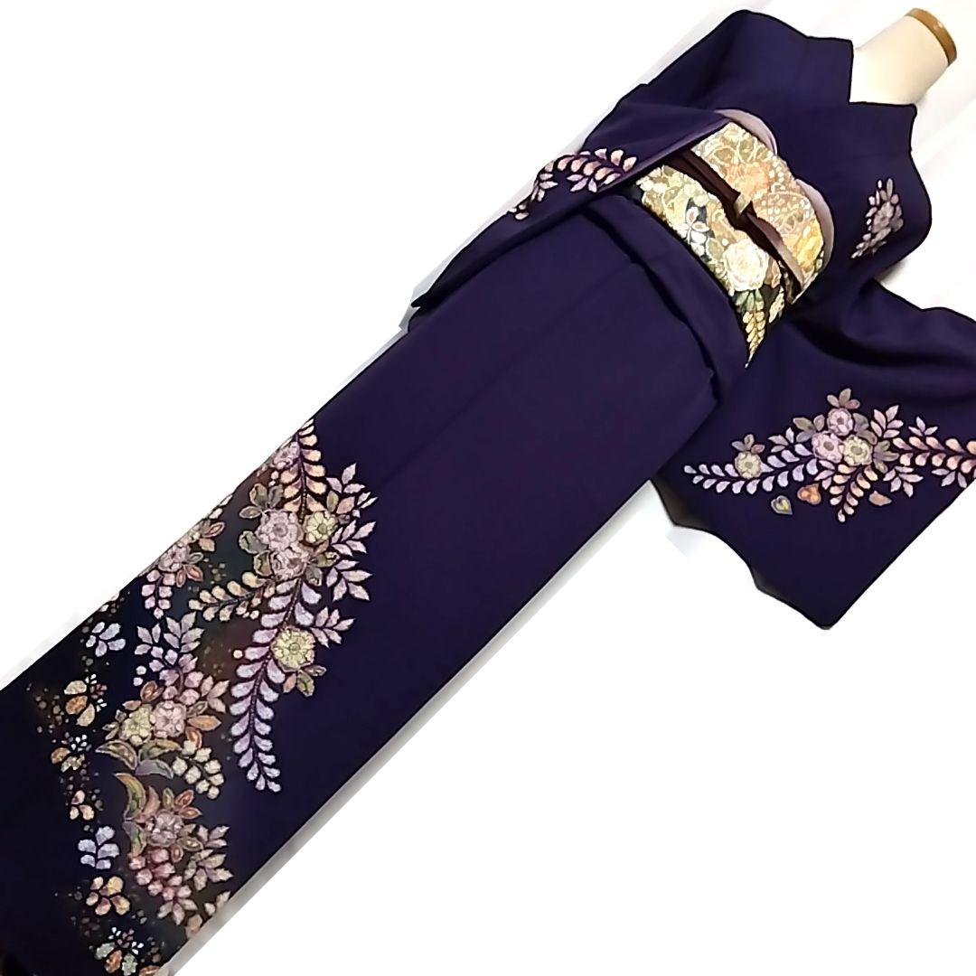 翠山工房 落款 セット 辻ケ花 辻ヶ花 袋帯 辻が花 訪問着 青 紫 絞り