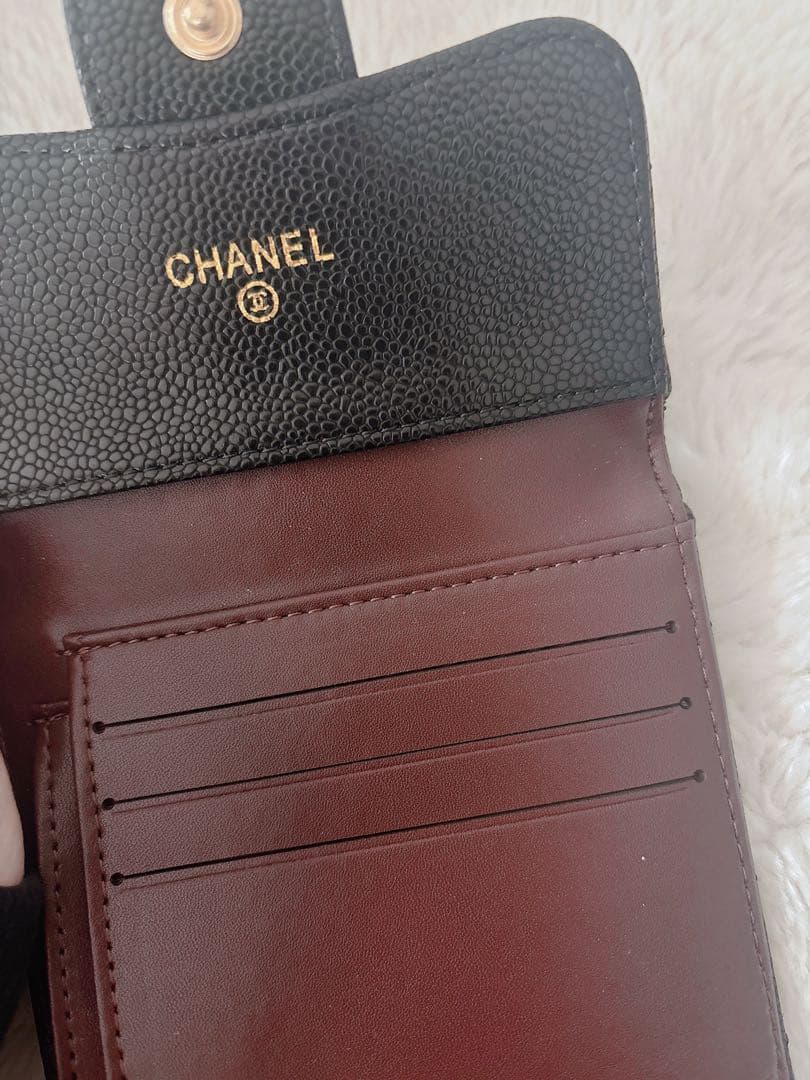 CHANEL ノベルティーブラックレザー 財布