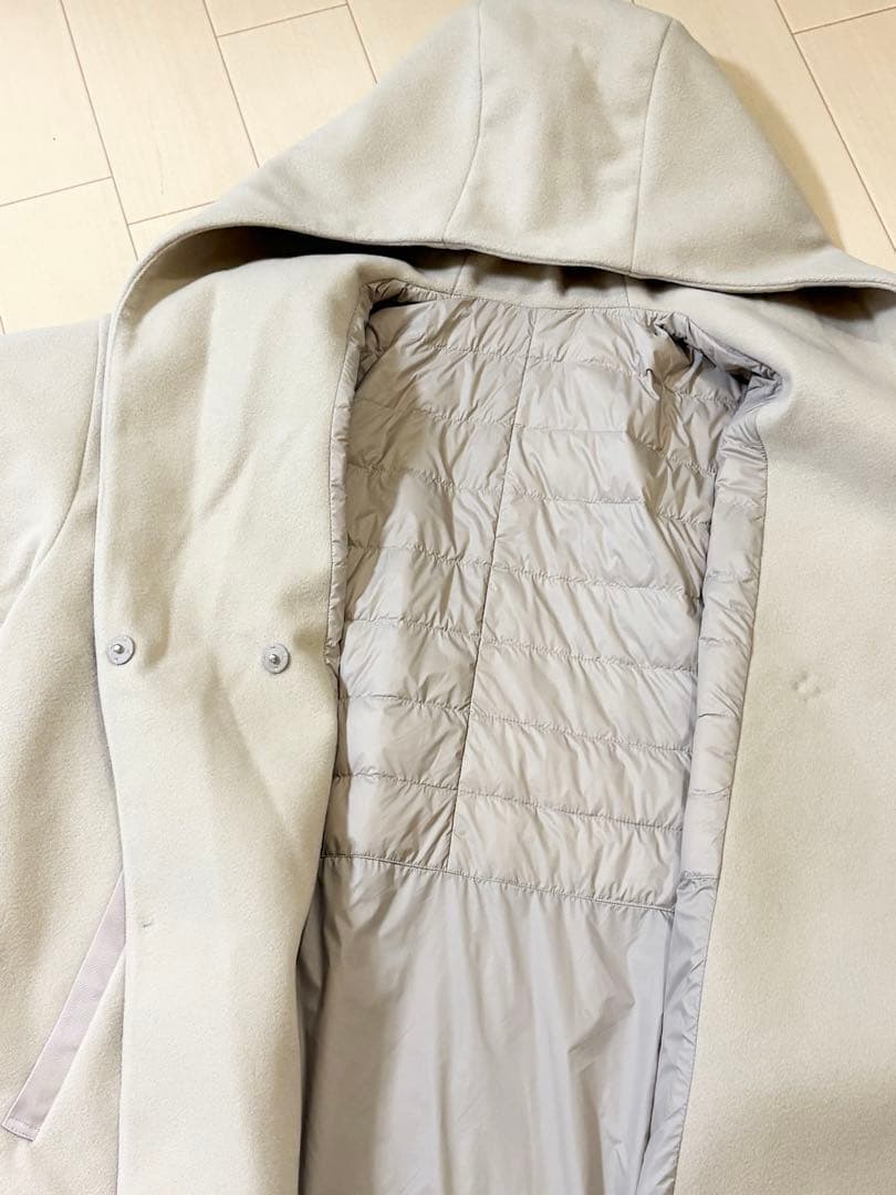 インナーダウン付きウールライクフードコート