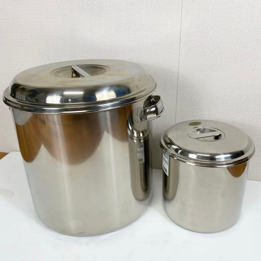 【美品】ステンレス製　寸胴　キッチンポット 30cm 18cm セット