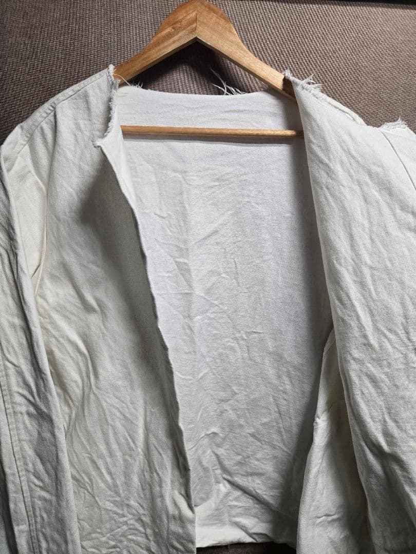 UNUSED 13.5oz denim cut off jacket ノーカラー