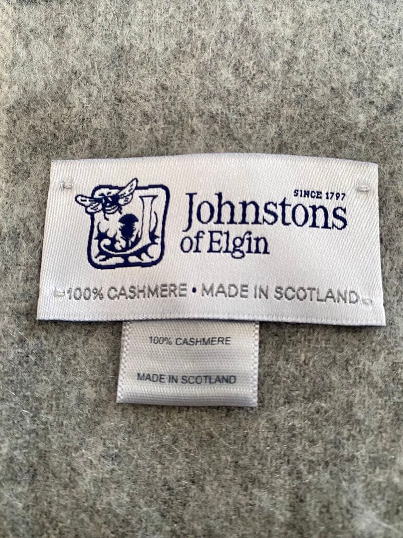 Johnstons of Elginジョンストンズ大判カシミヤストール グレー