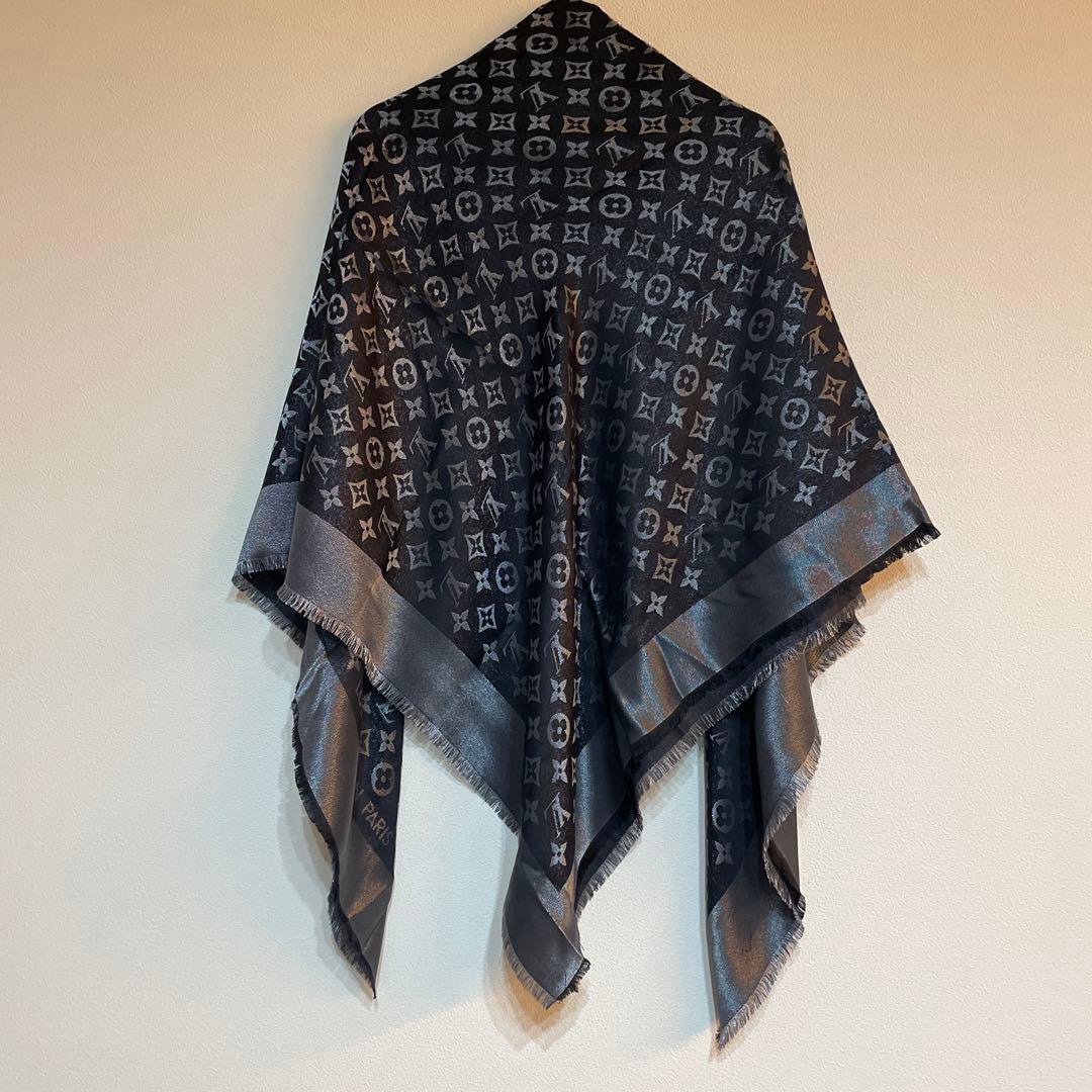 LOUIS VUITTON ルイヴィトン ストール シャイン シルバー ブラック