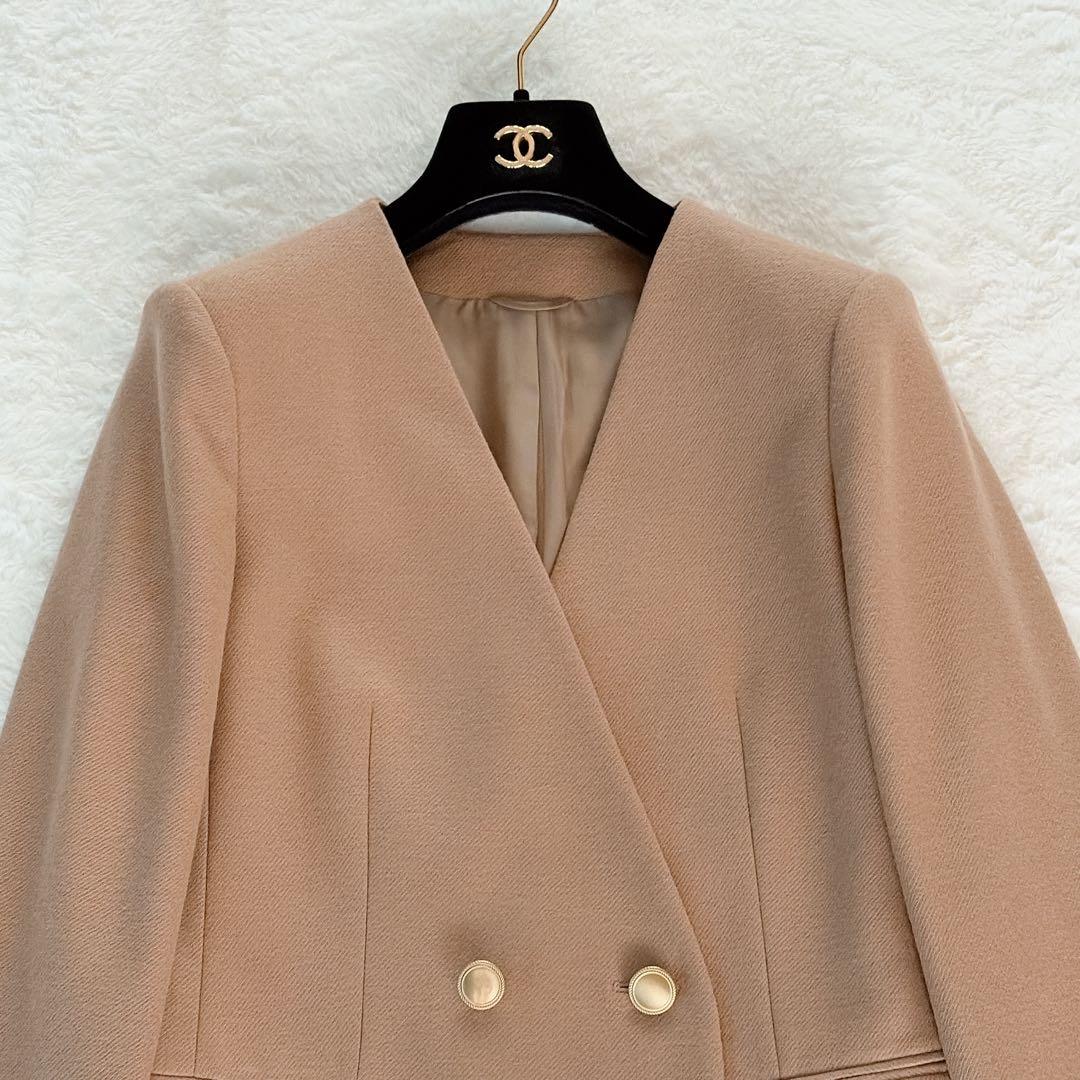 美品✨【アナイ】ダブルジャケット 金ボタン ツイルジャージＶノーカラージャケット