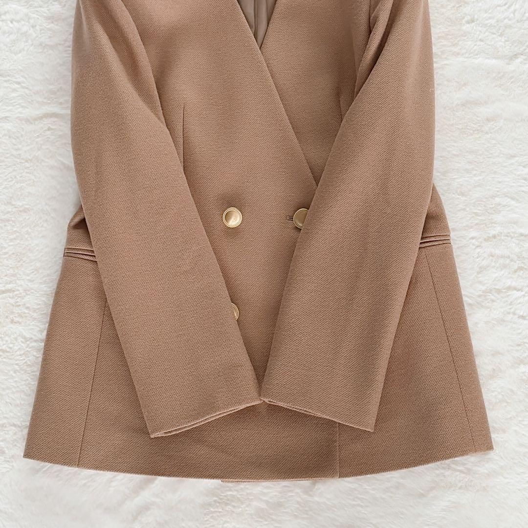 美品✨【アナイ】ダブルジャケット 金ボタン ツイルジャージＶノーカラージャケット