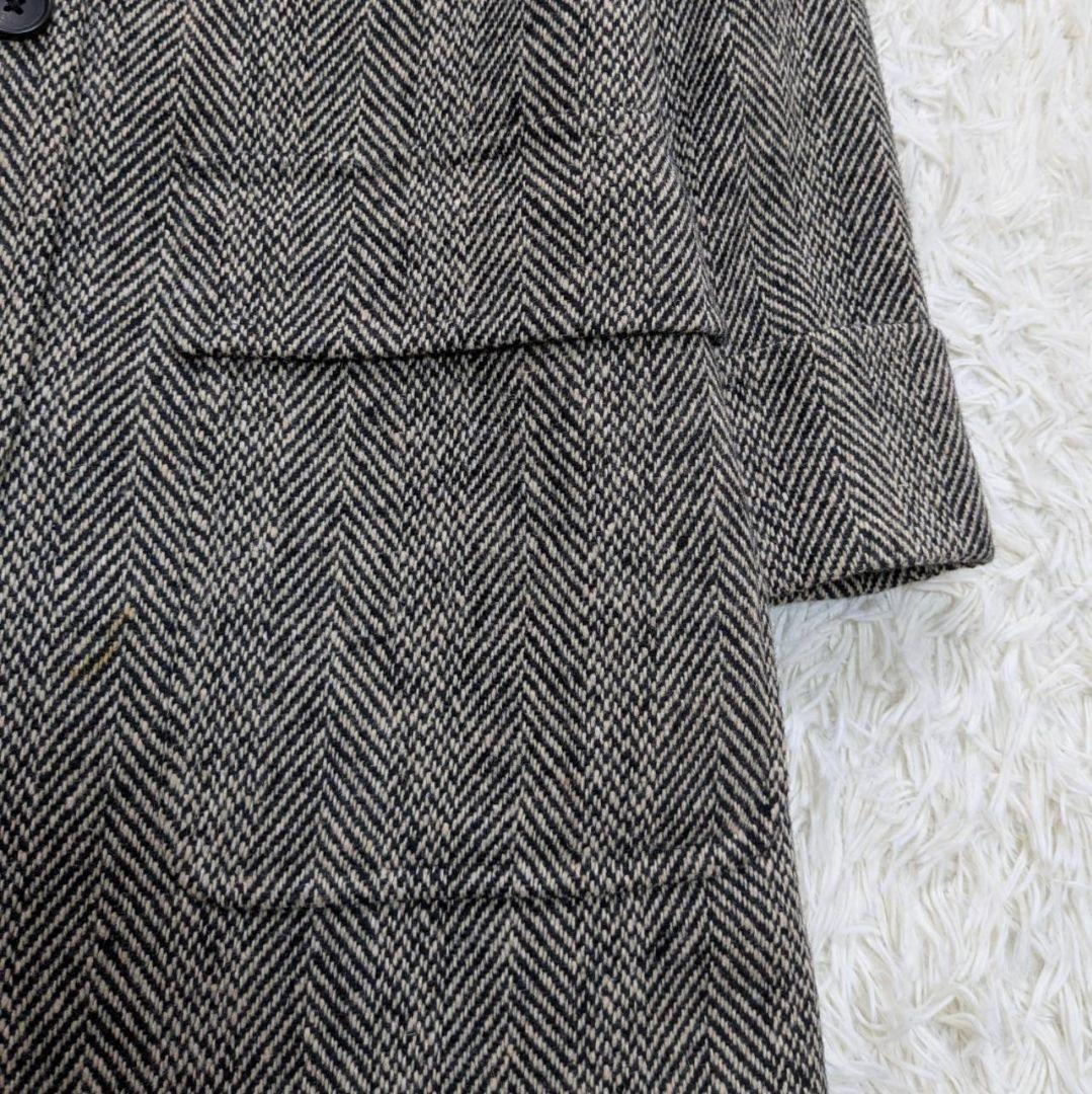 マーガレットハウエル ウール チェスターコート ロング ヘリンボーン L