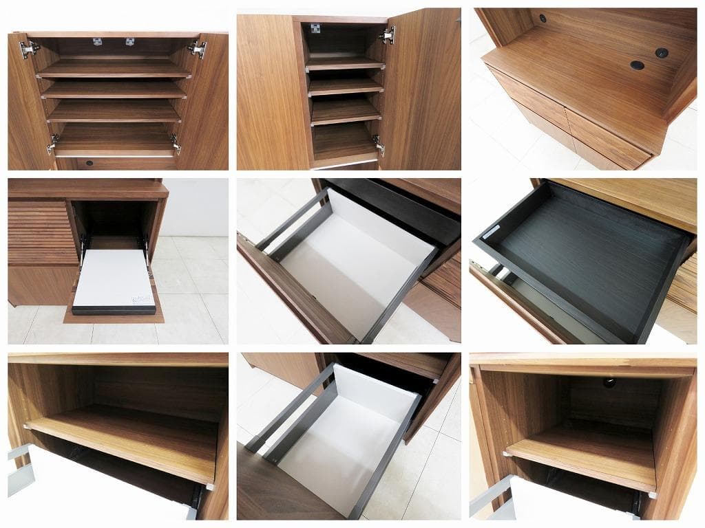 カリモク ネイビ 家電収納棚 39万 食器 キッチン レンジボード キャビネット