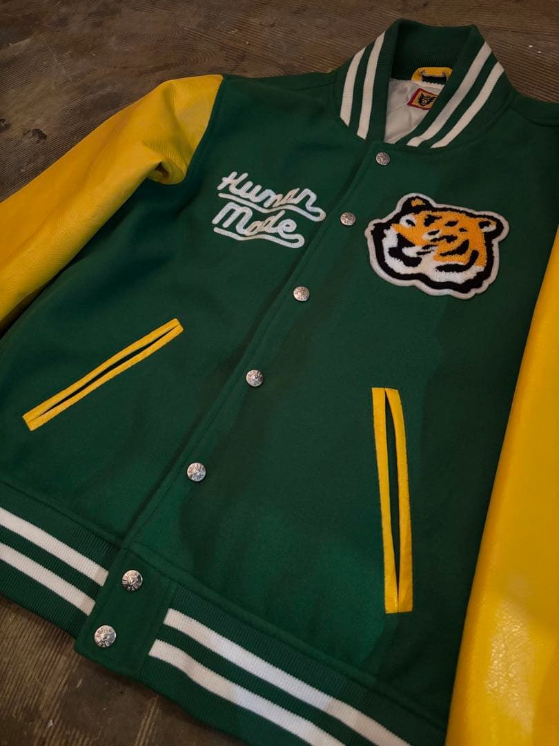 HUMAN MADE スタジャン 緑/黄 虎刺繍