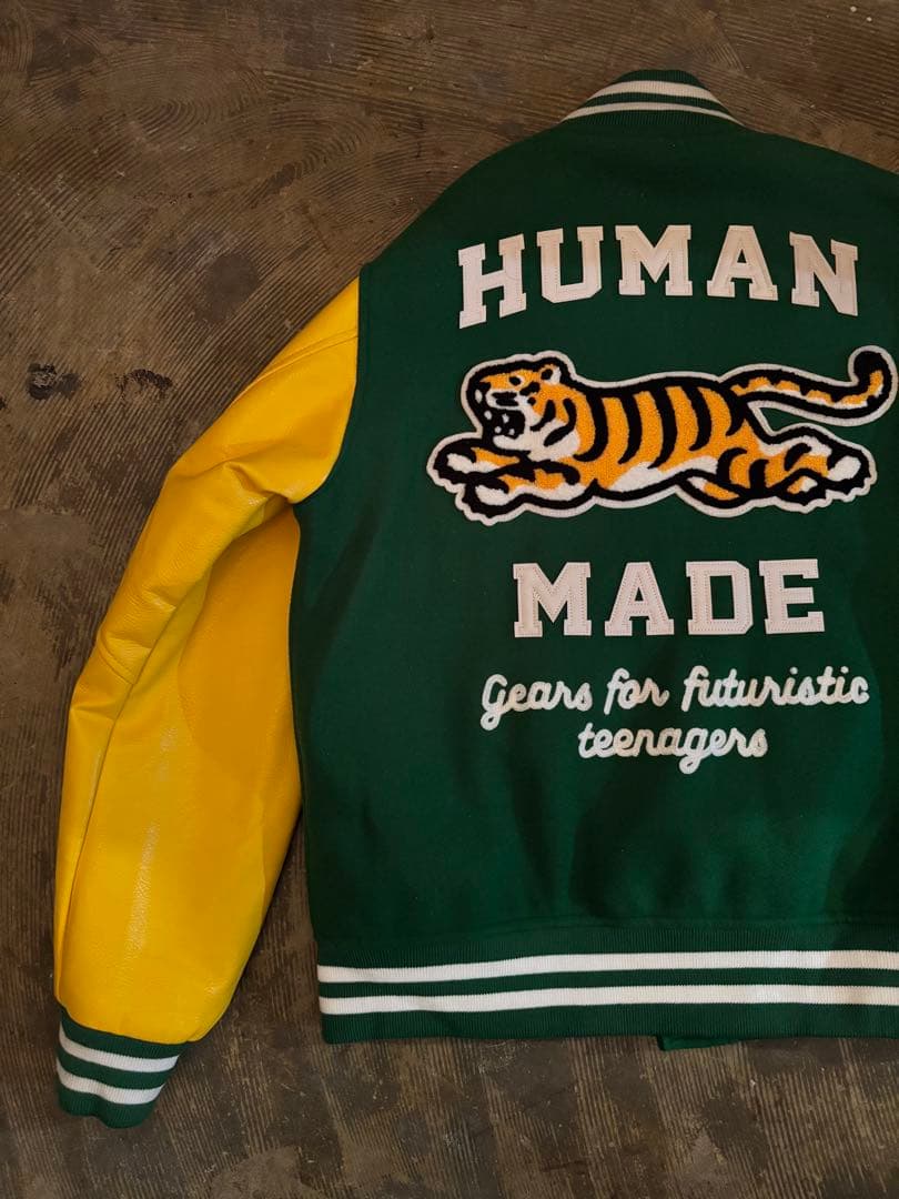 HUMAN MADE スタジャン 緑/黄 虎刺繍