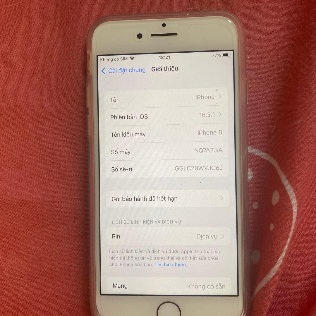 Apple iPhone 8 シルバー 16GB 透明ケース付き