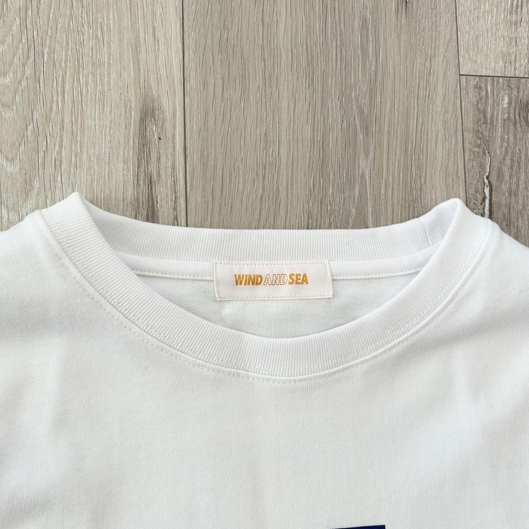 WIND AND SEA ウィンダンシー 長袖Tシャツ ロンT 白 青 L