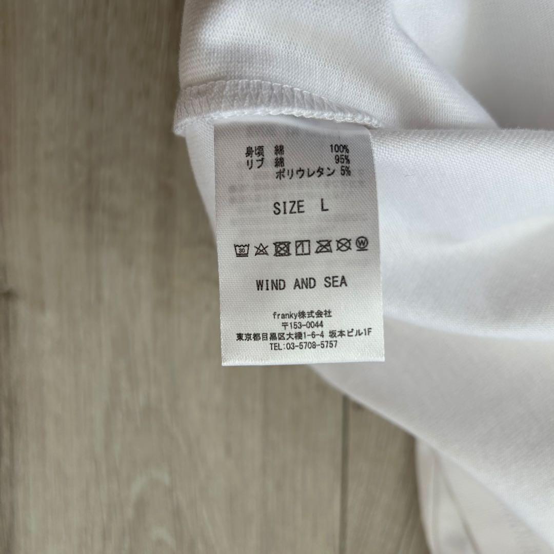 WIND AND SEA ウィンダンシー 長袖Tシャツ ロンT 白 青 L