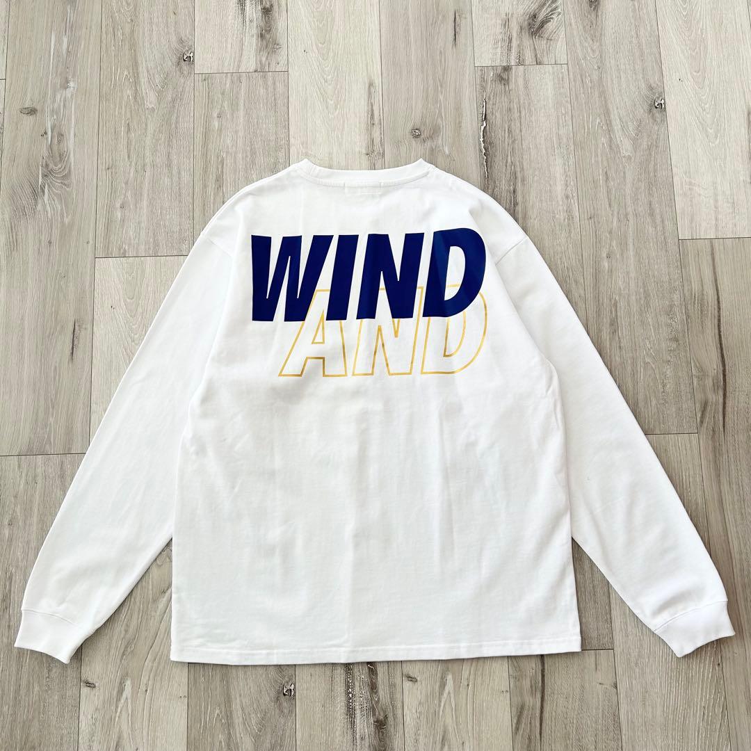 WIND AND SEA ウィンダンシー 長袖Tシャツ ロンT 白 青 L