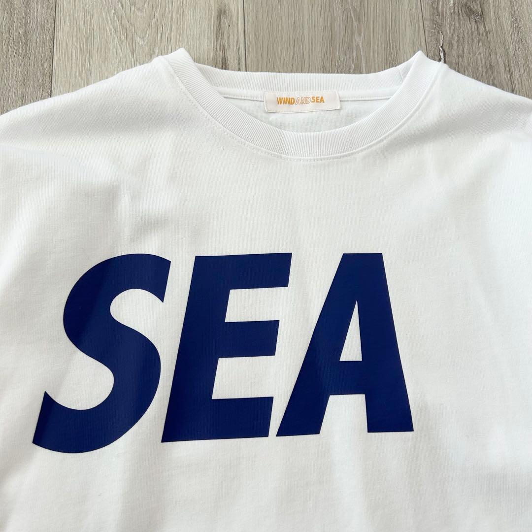 WIND AND SEA ウィンダンシー 長袖Tシャツ ロンT 白 青 L