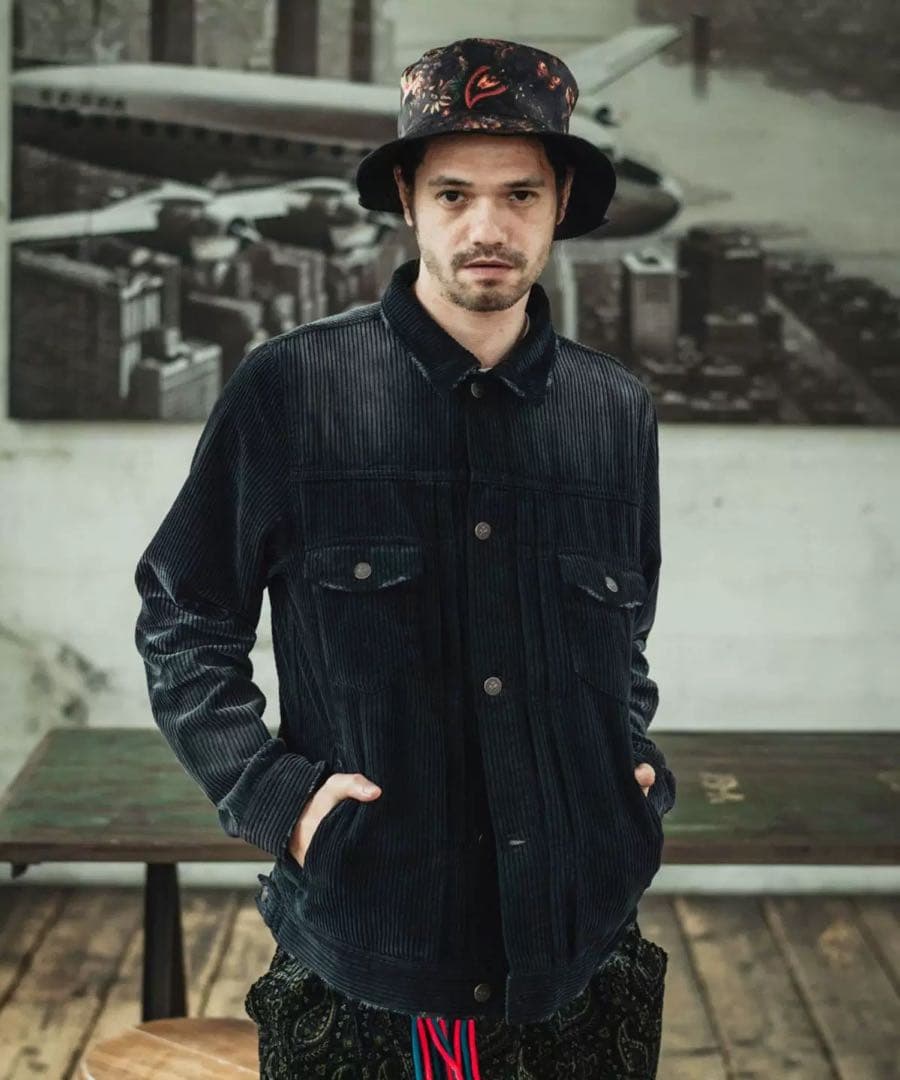 Glamb - クラシックコーデュロイジャケット 黒